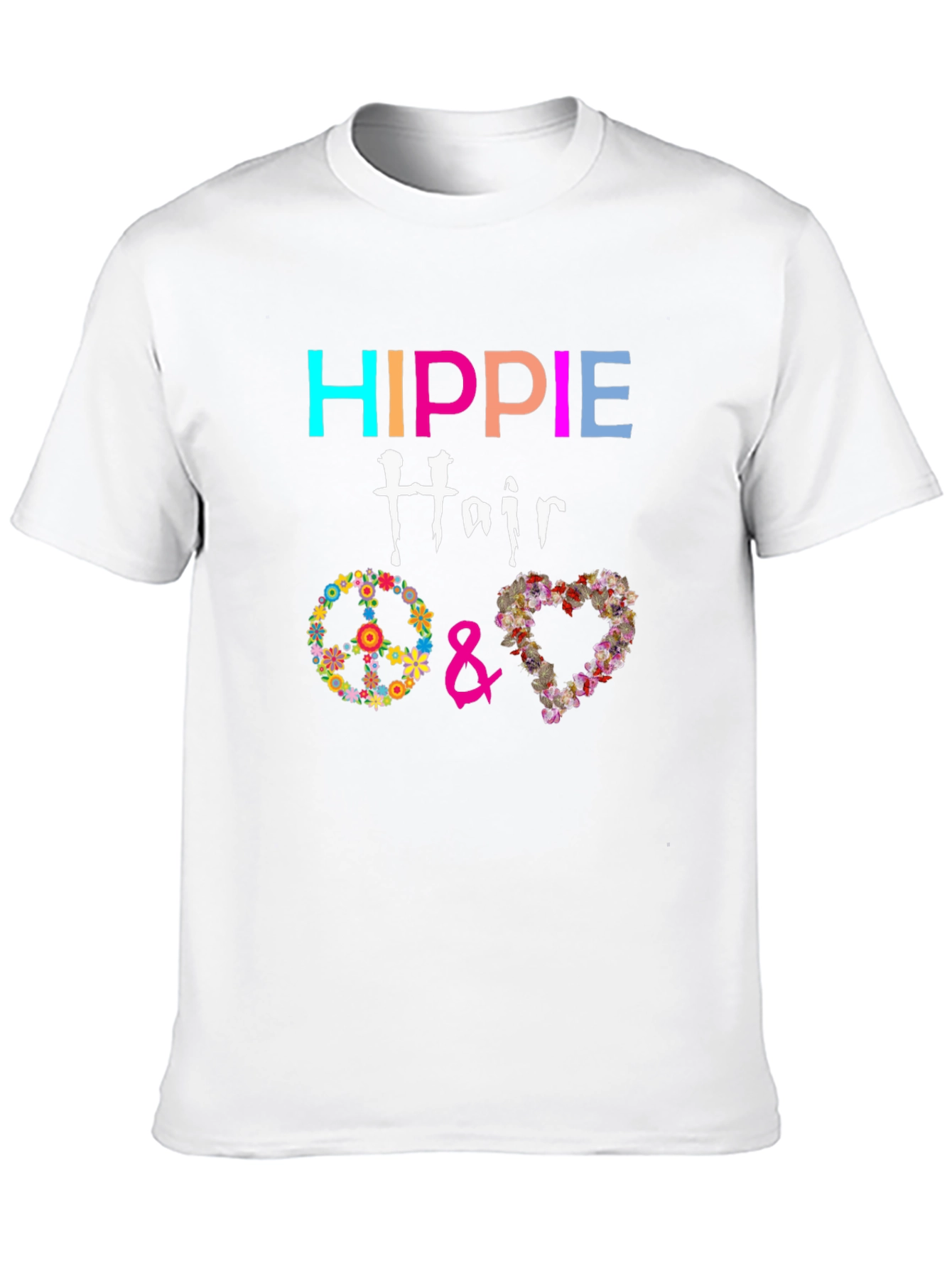 Hippie Hair Flower Peace Love T-Shirt