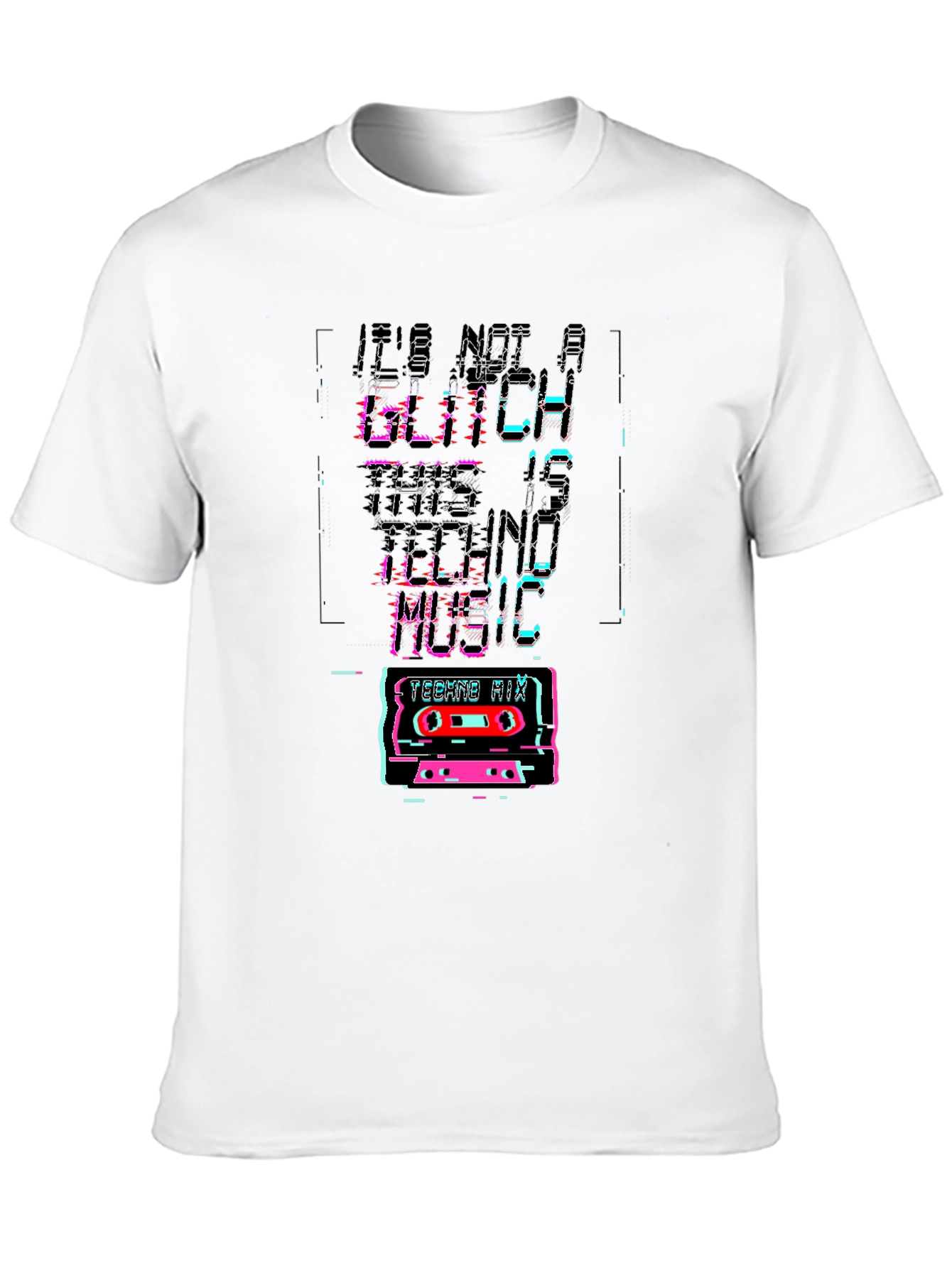 Retro Glitch Techno Music T-Shirt