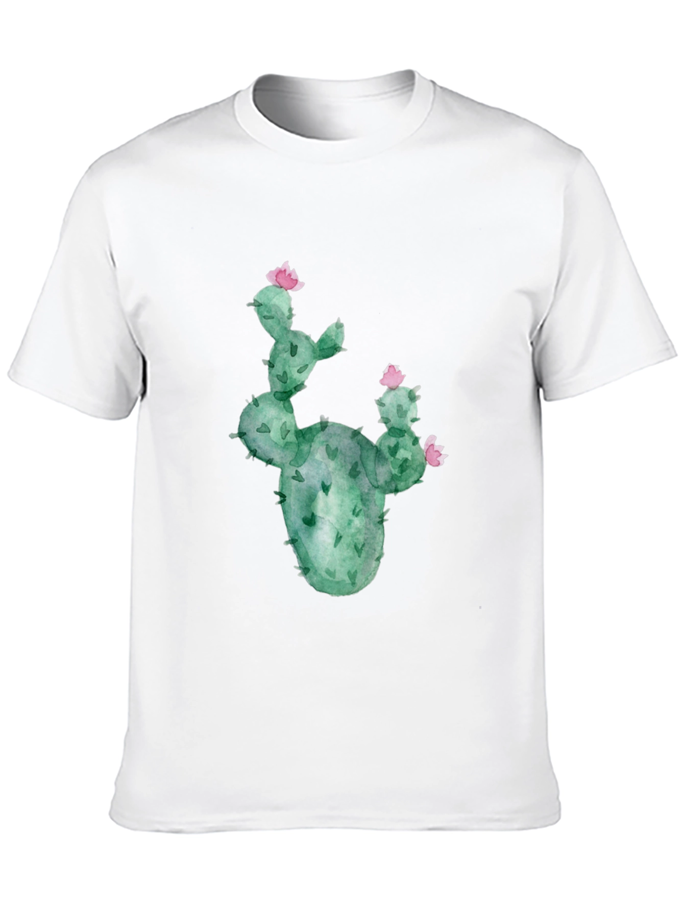 Cactus Flower Graphic Tee - Black Cotton T-Shirt