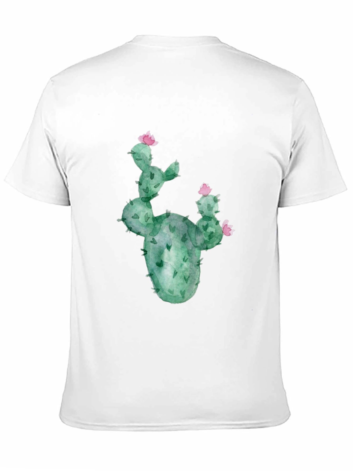 Cactus Flower Graphic Tee - Black Cotton T-Shirt