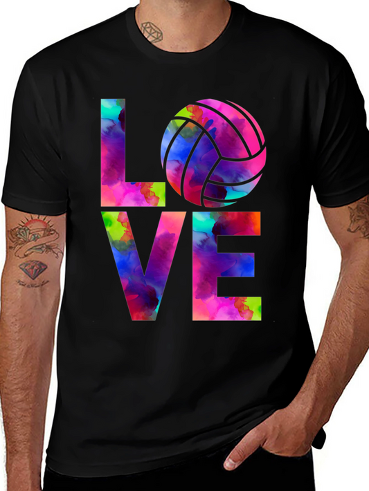Volleyball Love Watercolor Graphic T-Shirt