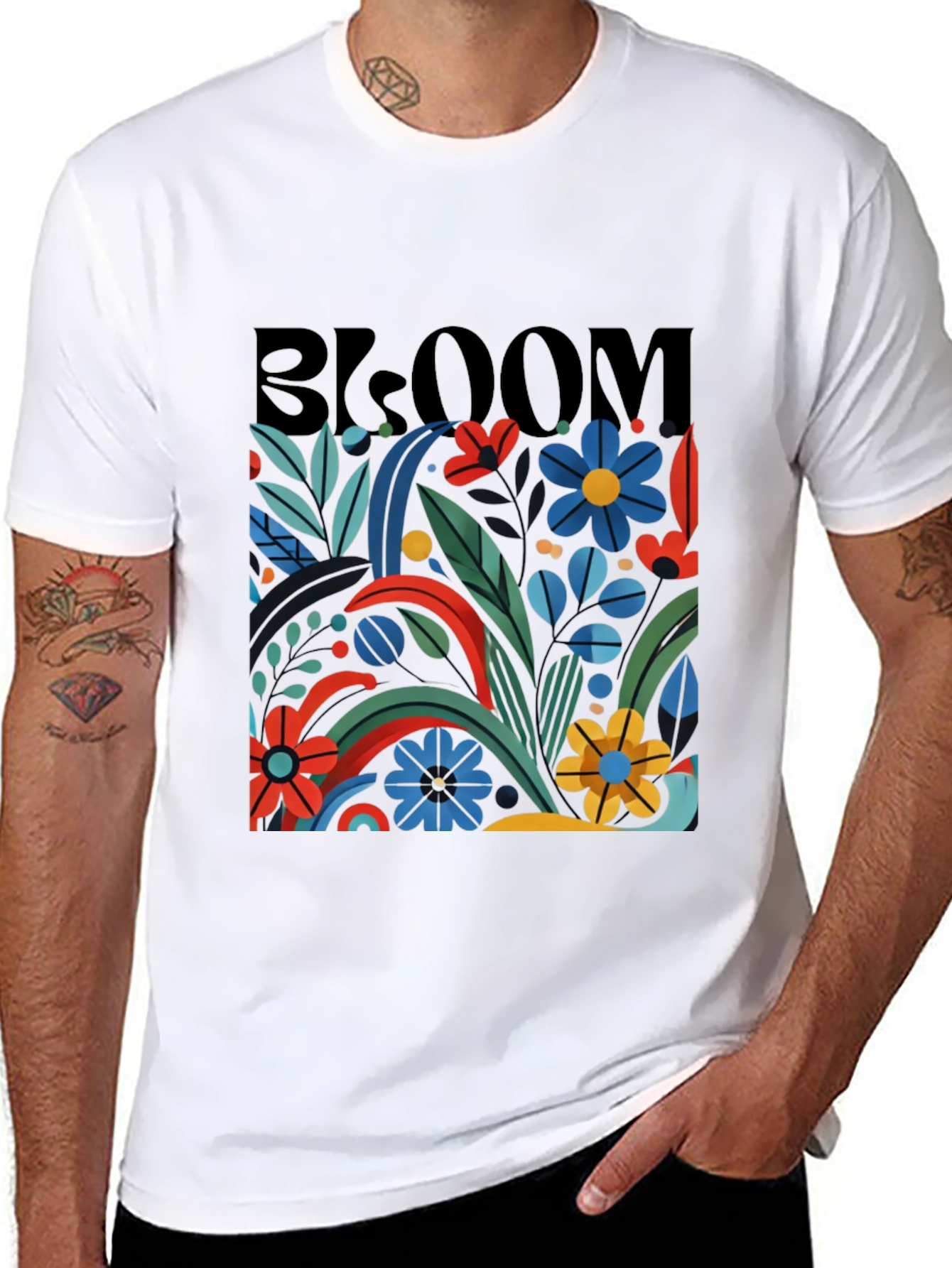 Bloom Graphic Tee - Black Floral T-Shirt
