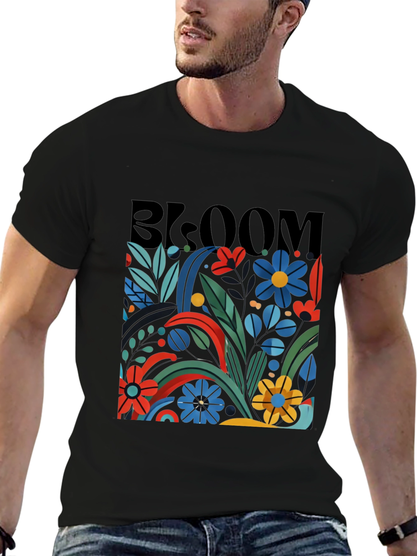 Bloom Graphic Tee - Black Floral T-Shirt