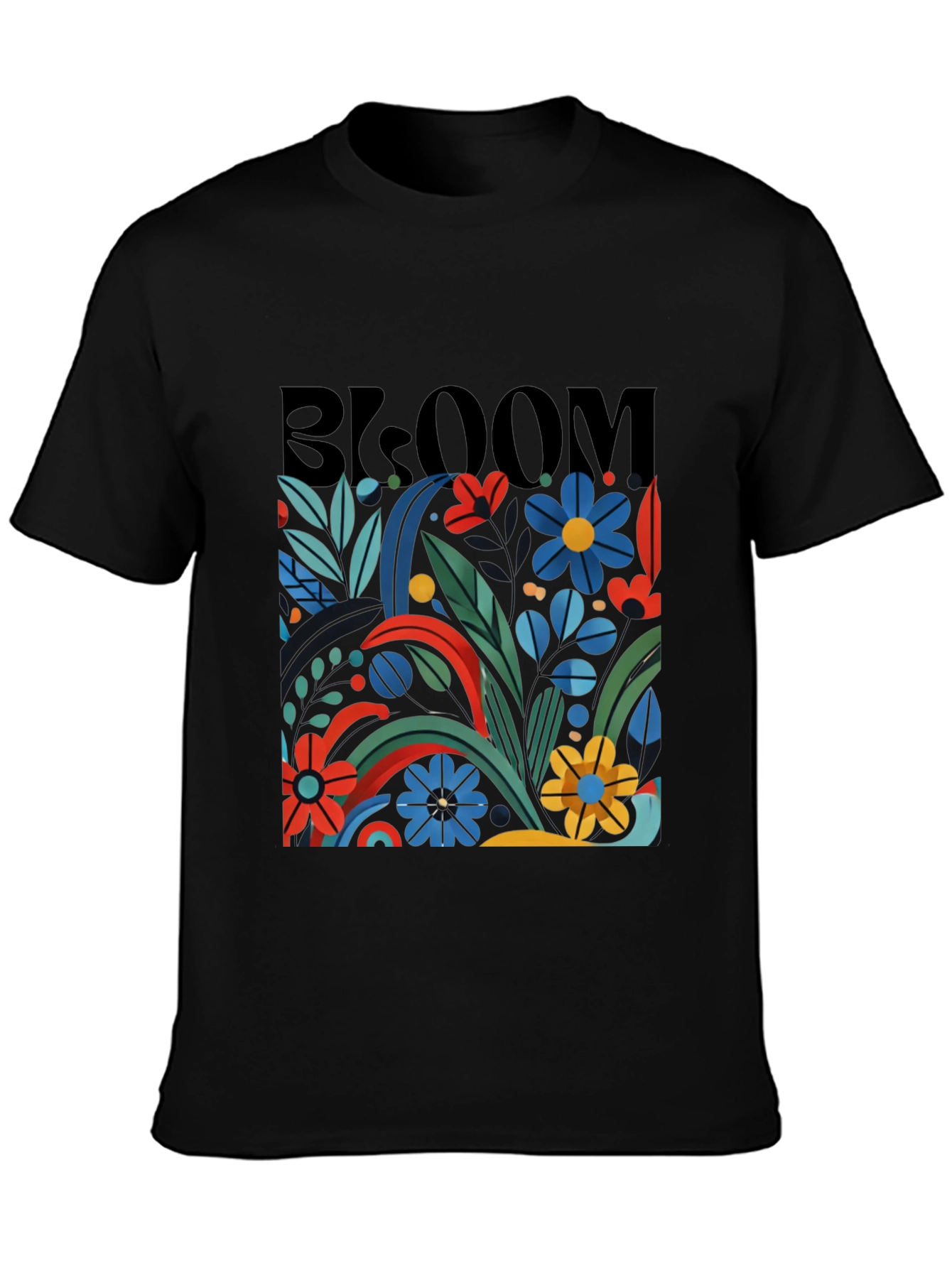 Bloom Graphic Tee - Black Floral T-Shirt