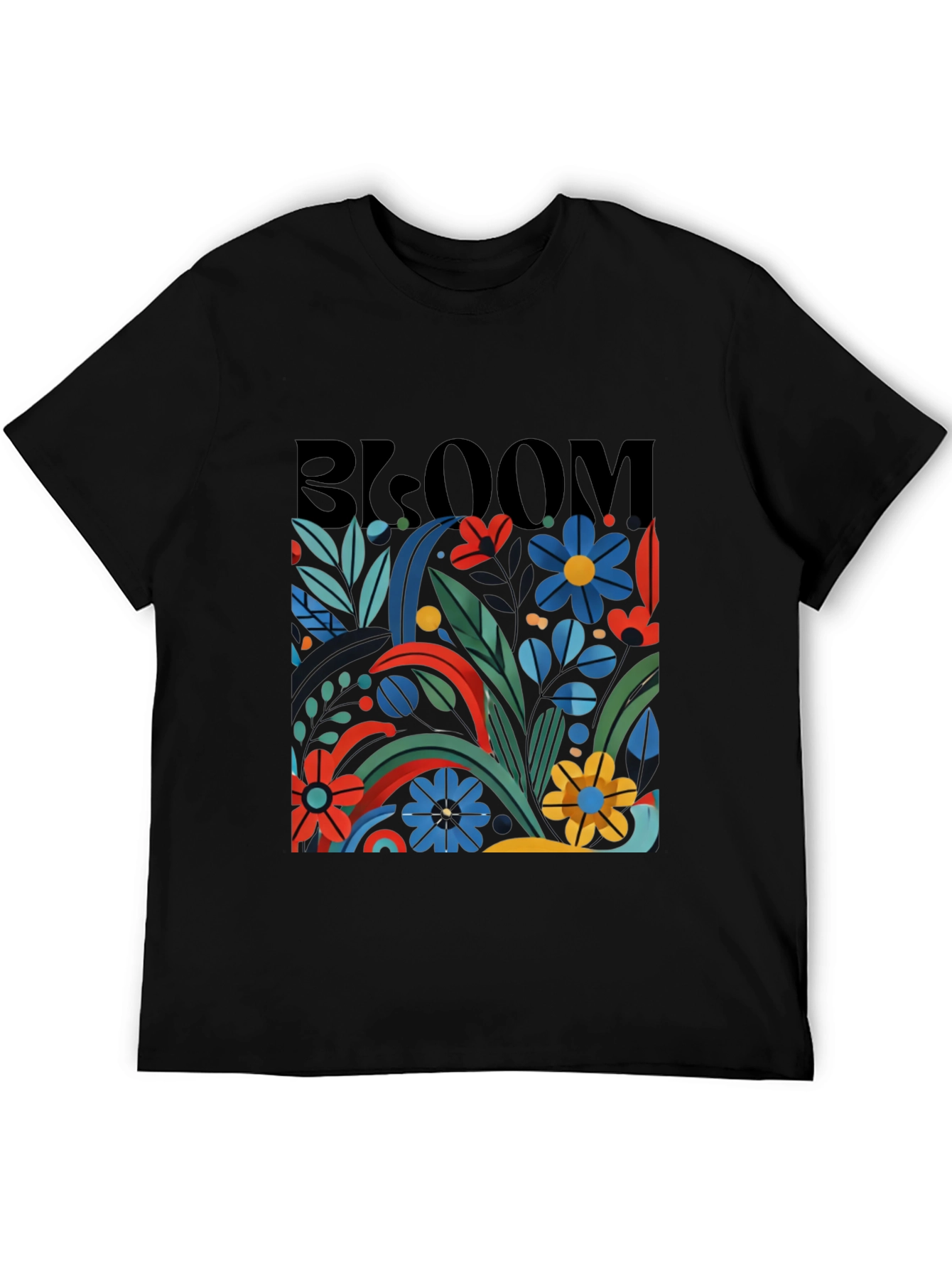 Bloom Graphic Tee - Black Floral T-Shirt