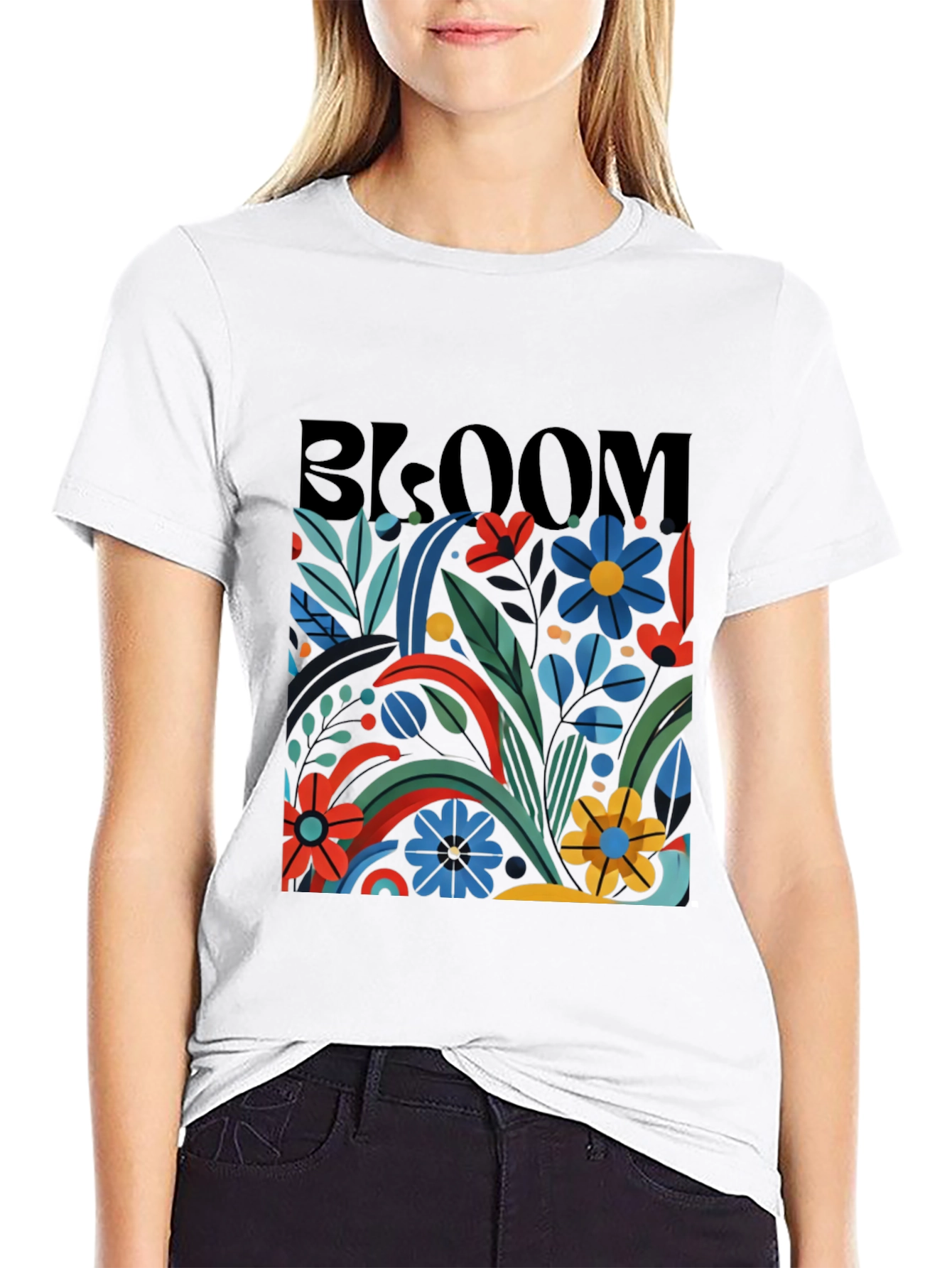 Bloom Graphic Tee - Black Floral T-Shirt