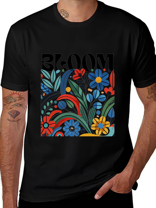Bloom Graphic Tee - Black Floral T-Shirt