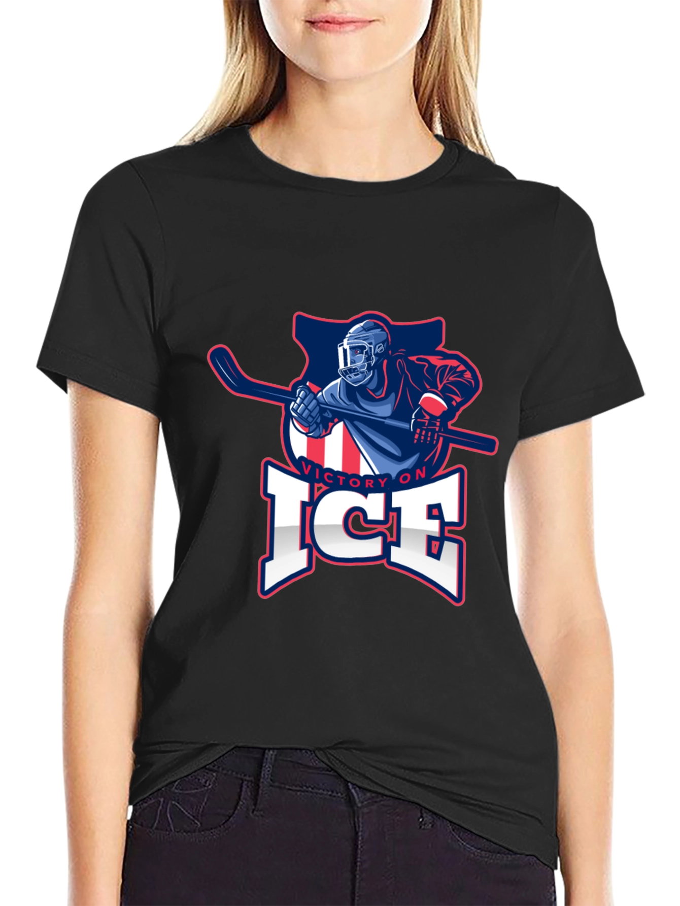 Victory On Ice Hockey Graphic T-Shirt