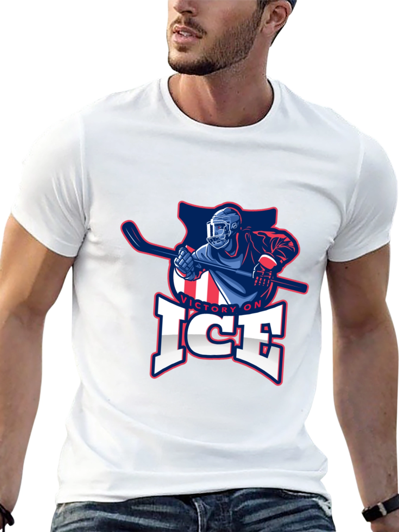 Victory On Ice Hockey Graphic T-Shirt
