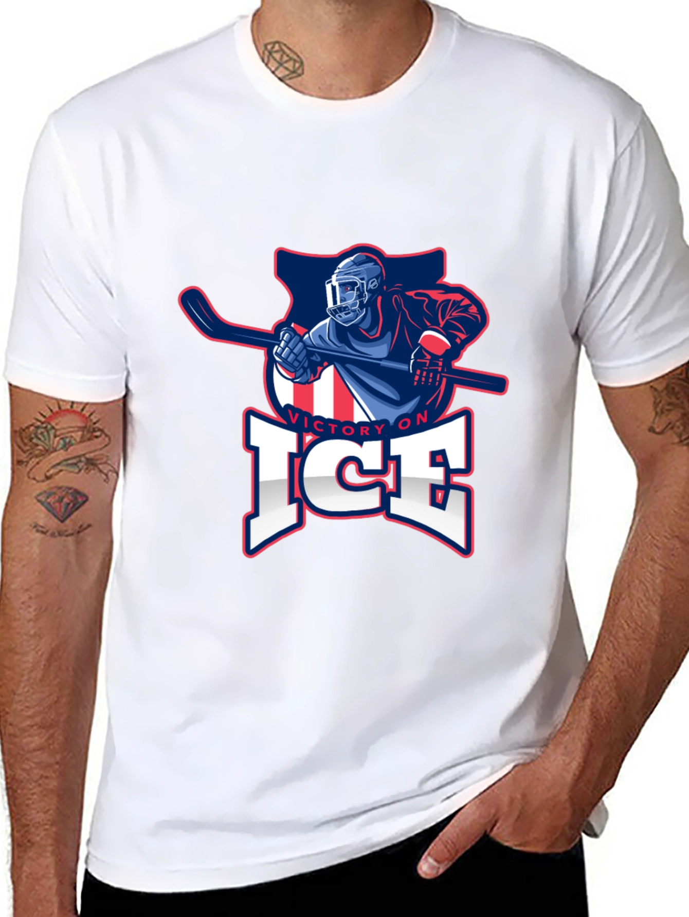 Victory On Ice Hockey Graphic T-Shirt