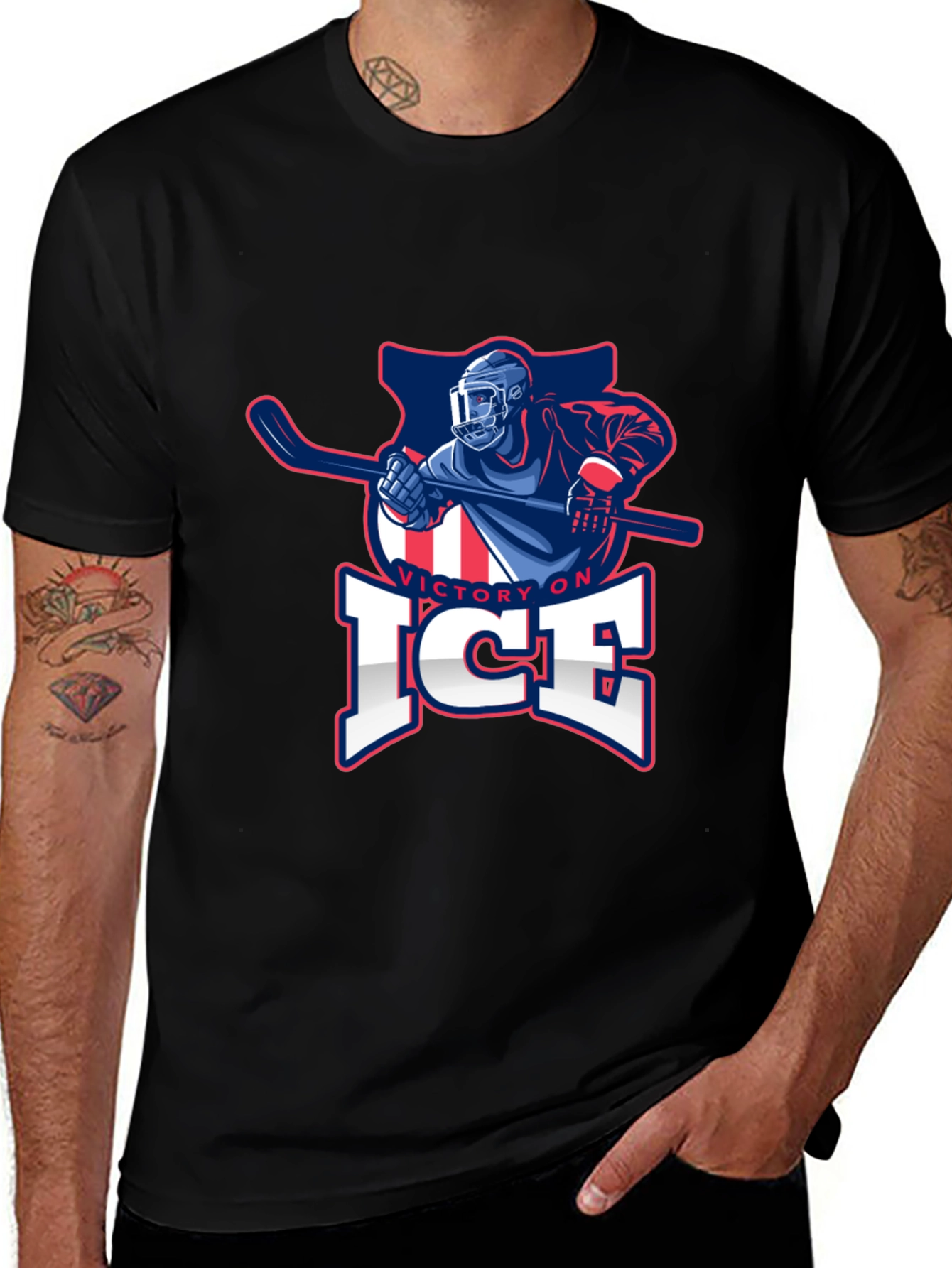 Victory On Ice Hockey Graphic T-Shirt