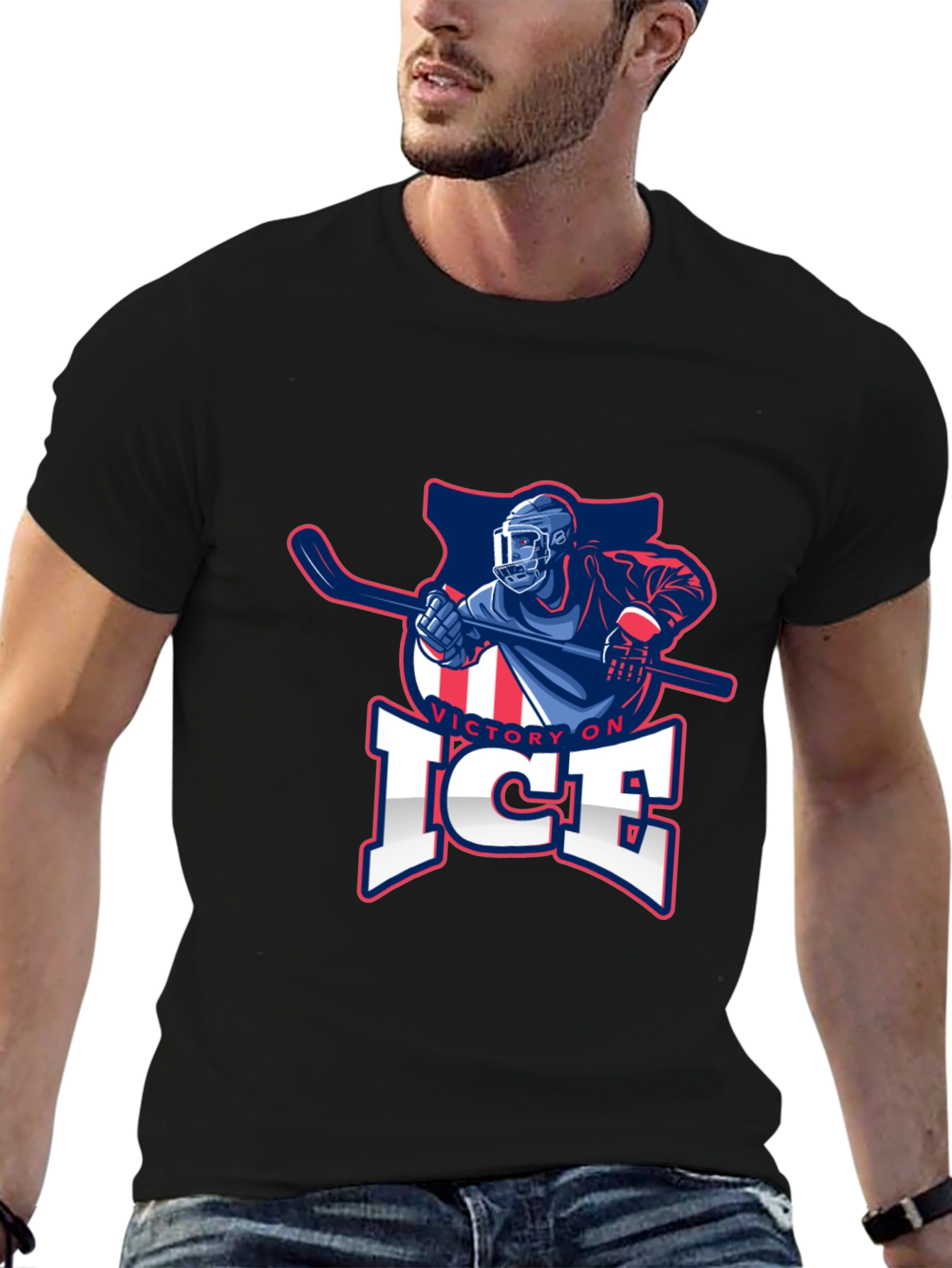 Victory On Ice Hockey Graphic T-Shirt