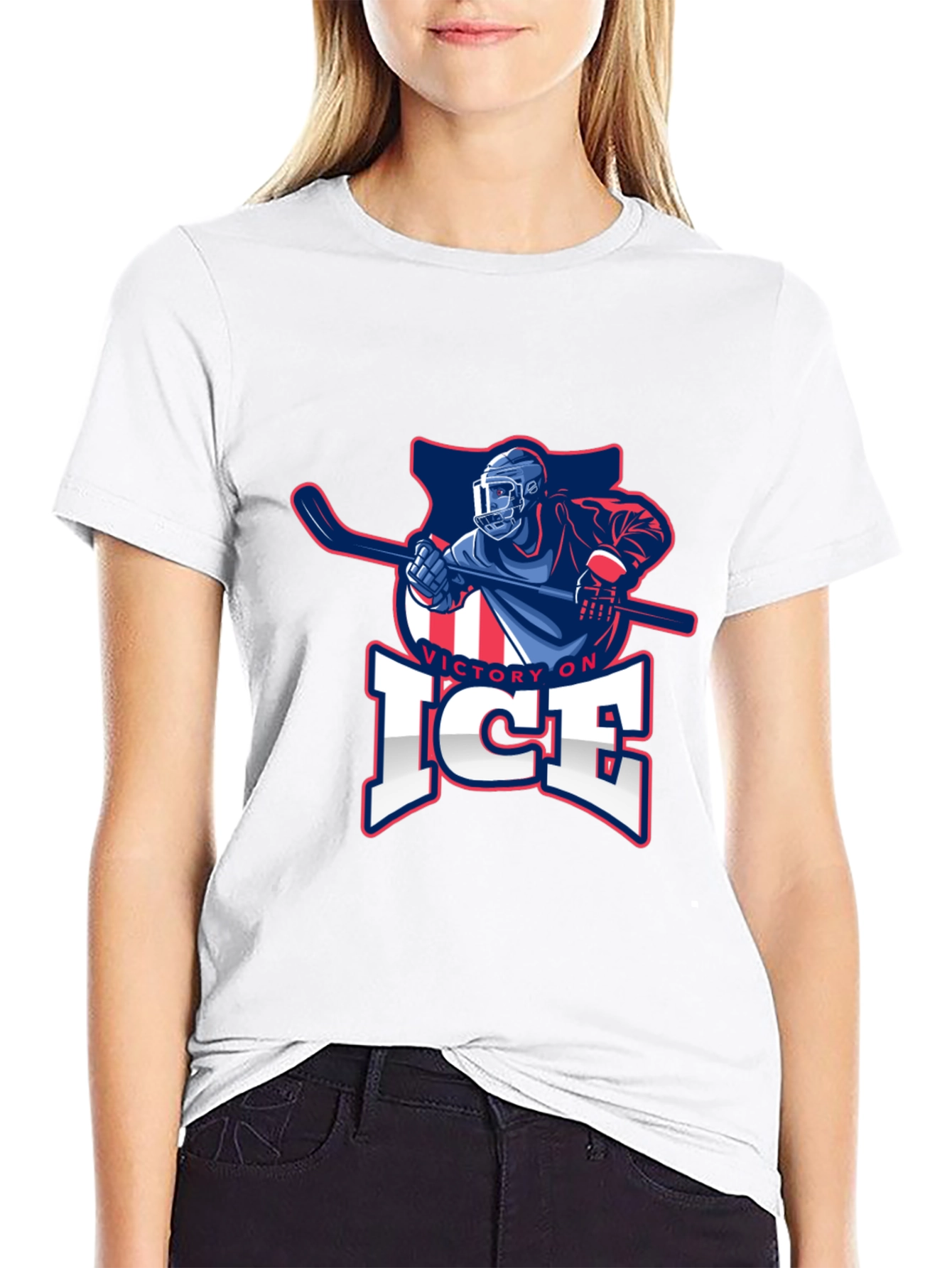 Victory On Ice Hockey Graphic T-Shirt