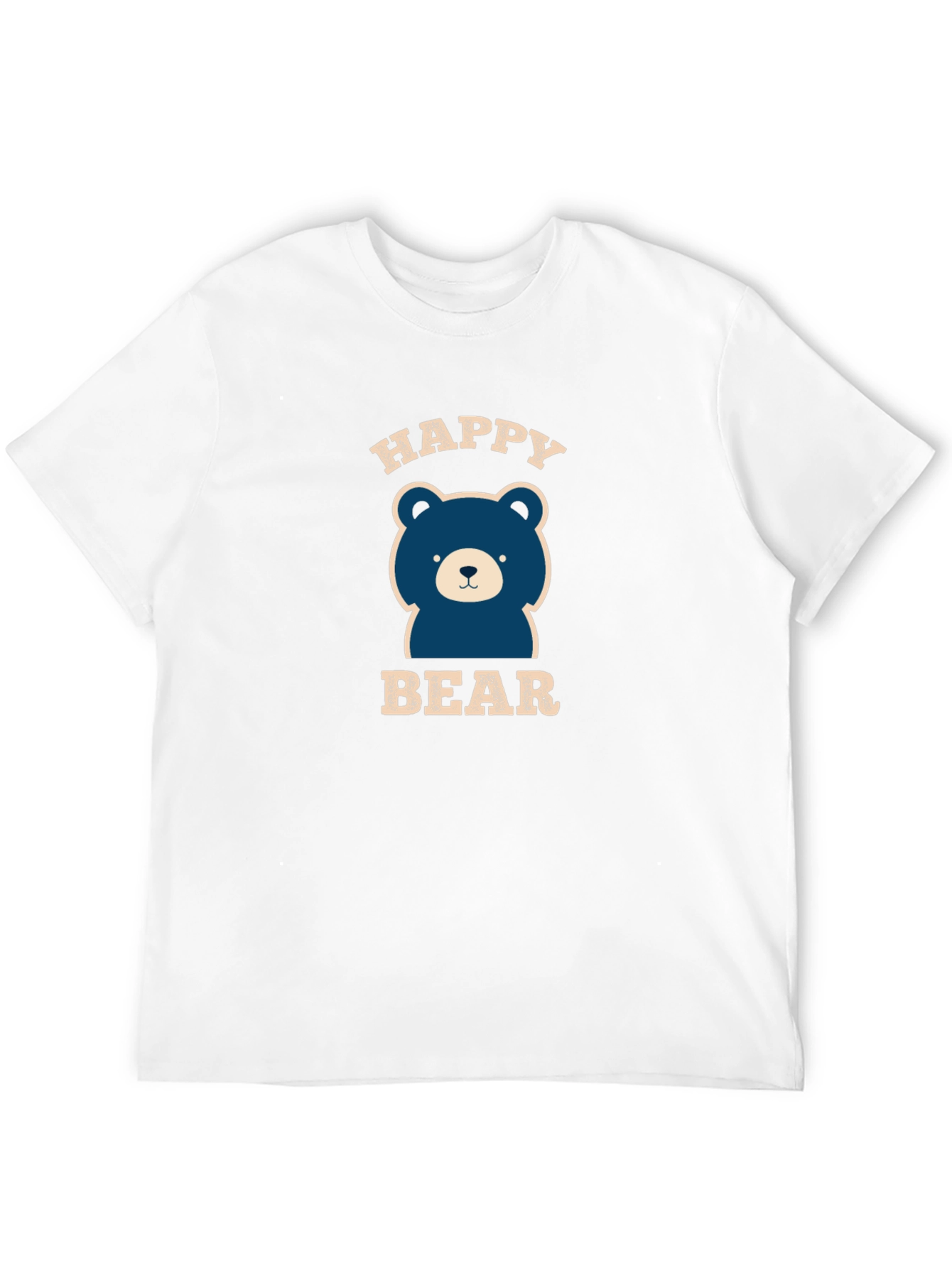 Happy Bear Graphic Tee - Black Cotton Blend