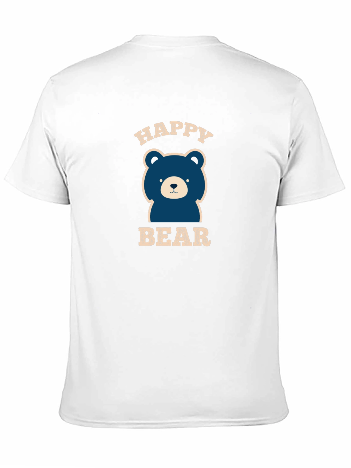 Happy Bear Graphic Tee - Black Cotton Blend