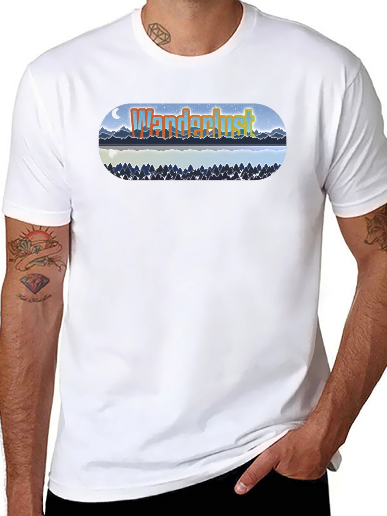 Wanderlust Lake Graphic T-Shirt - Black