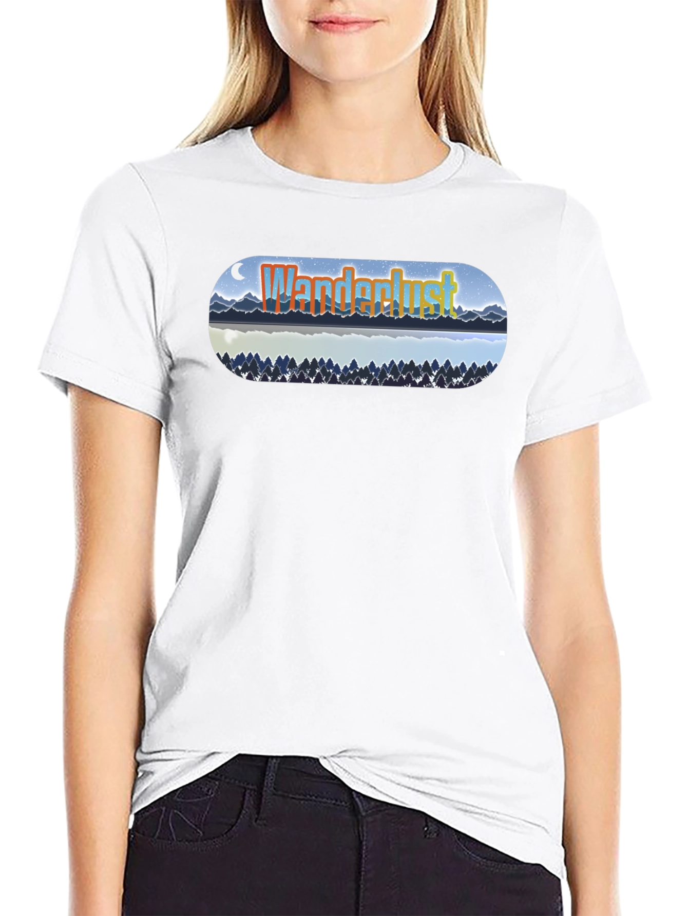 Wanderlust Lake Graphic T-Shirt - Black