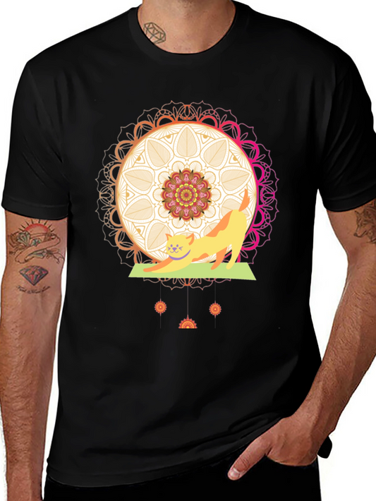 Yoga Cat Mandala T-Shirt