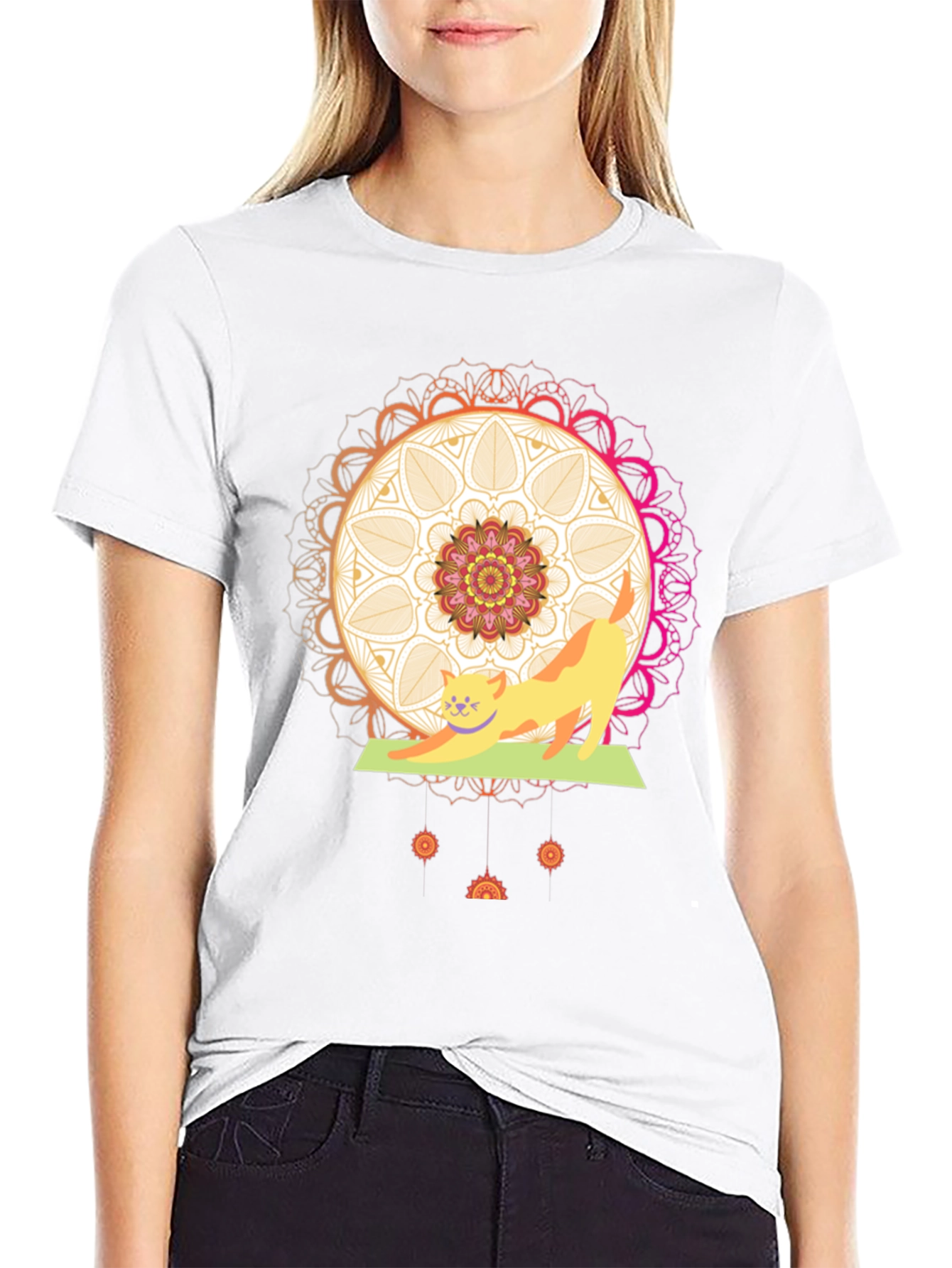 Yoga Cat Mandala T-Shirt