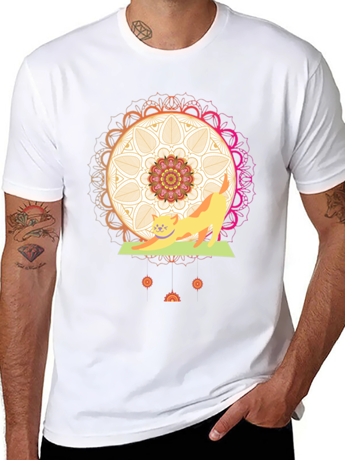 Yoga Cat Mandala T-Shirt