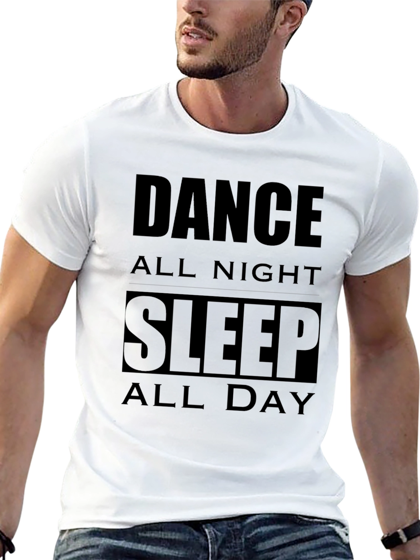 Dance All Night Sleep All Day Black T-Shirt