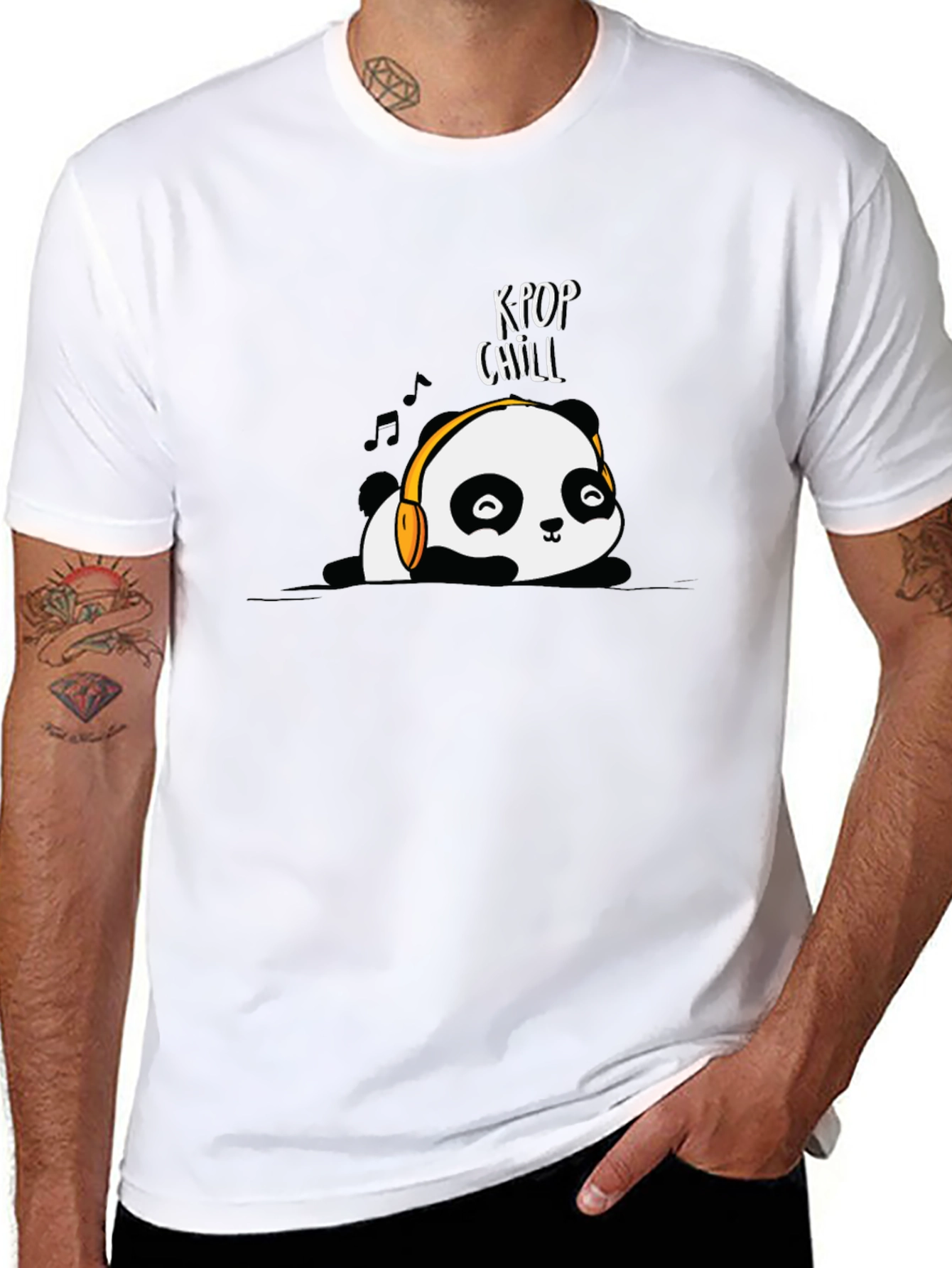 K-Pop Chill Panda Graphic T-Shirt