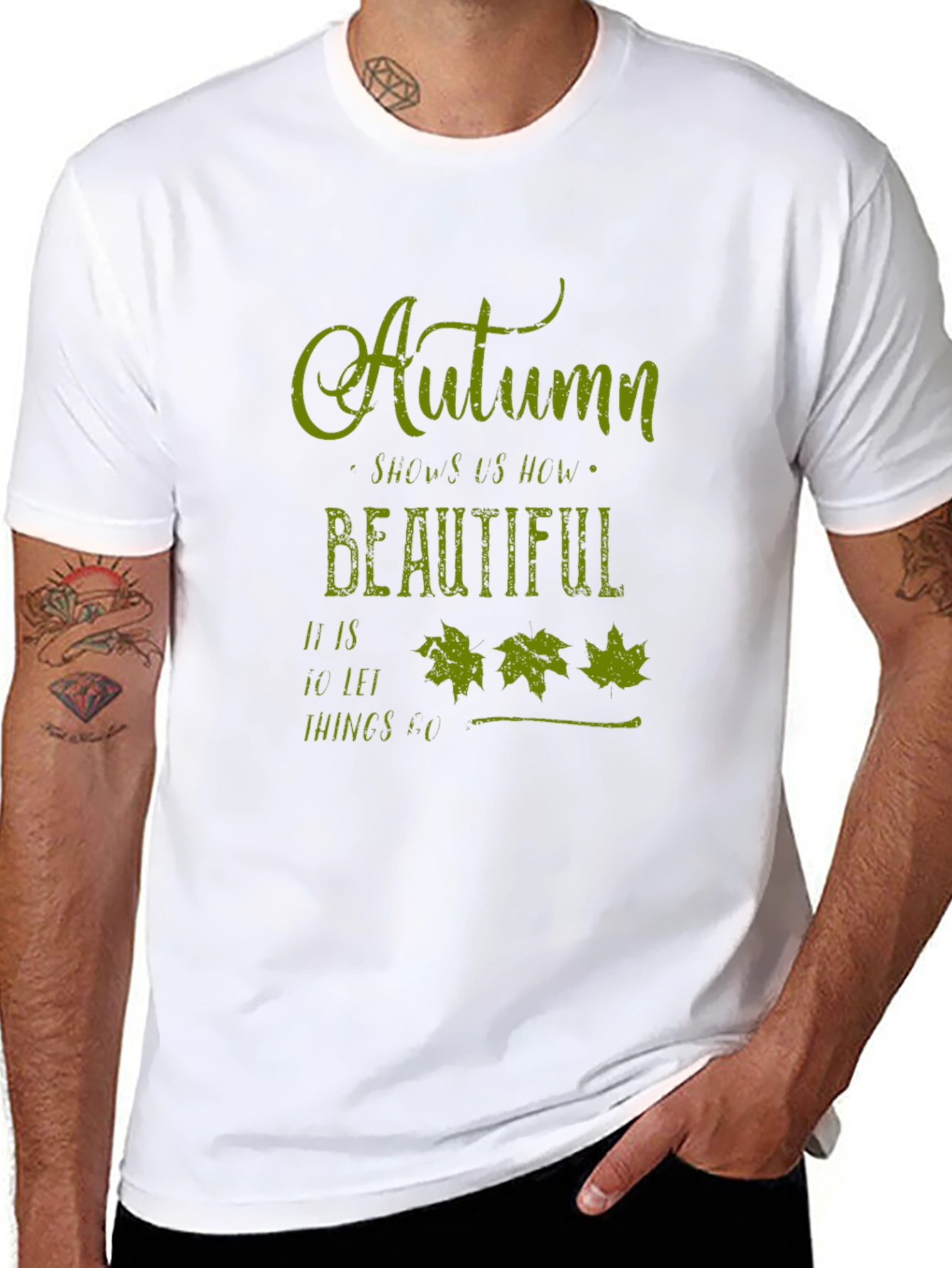 Autumn Leaves Graphic Tee - Soft Black T-Shirt