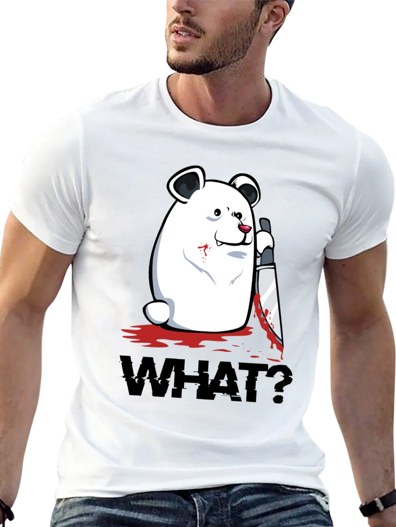 Creepy Polar Bear WHAT? Graphic T-Shirt