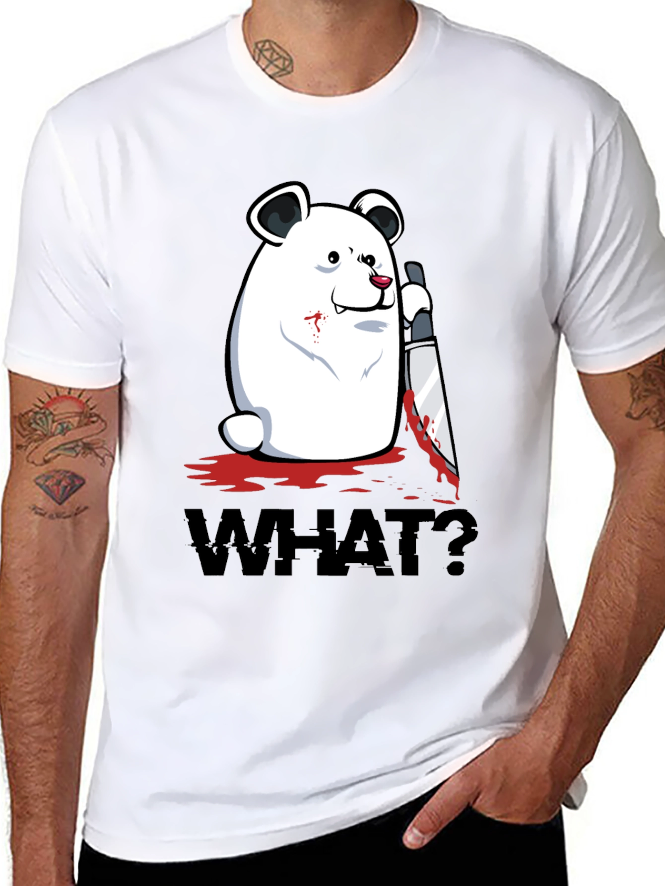 Creepy Polar Bear WHAT? Graphic T-Shirt