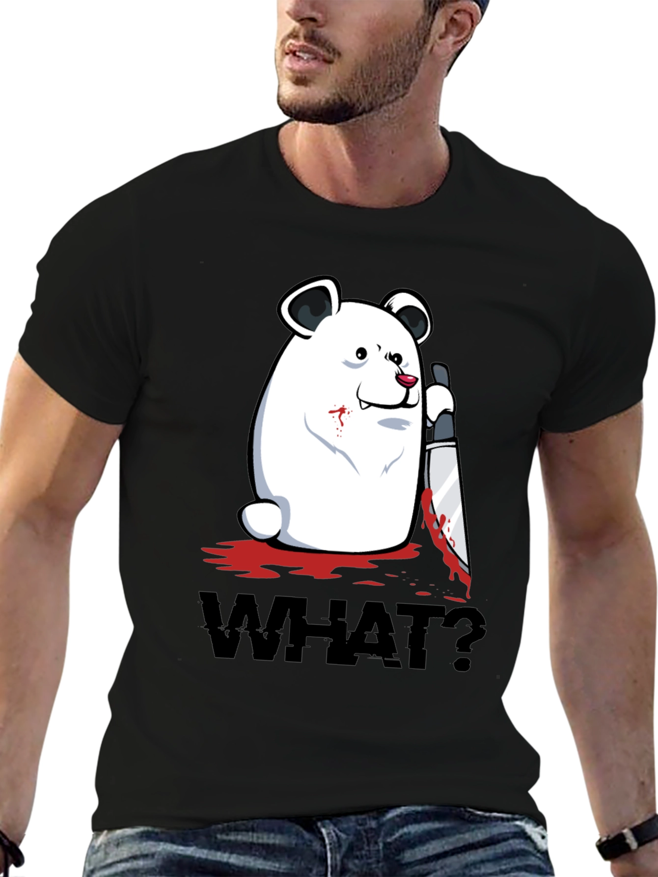 Creepy Polar Bear WHAT? Graphic T-Shirt
