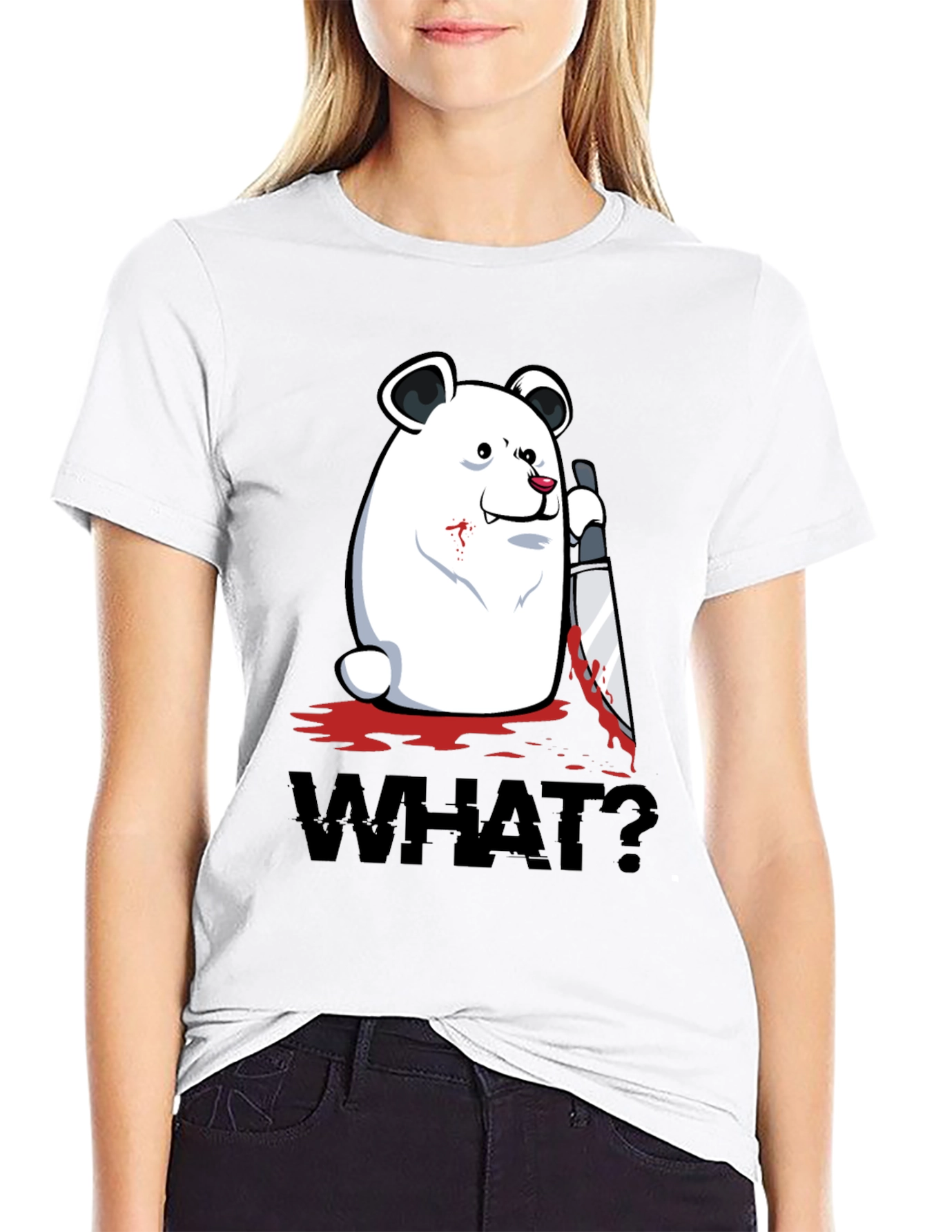Creepy Polar Bear WHAT? Graphic T-Shirt