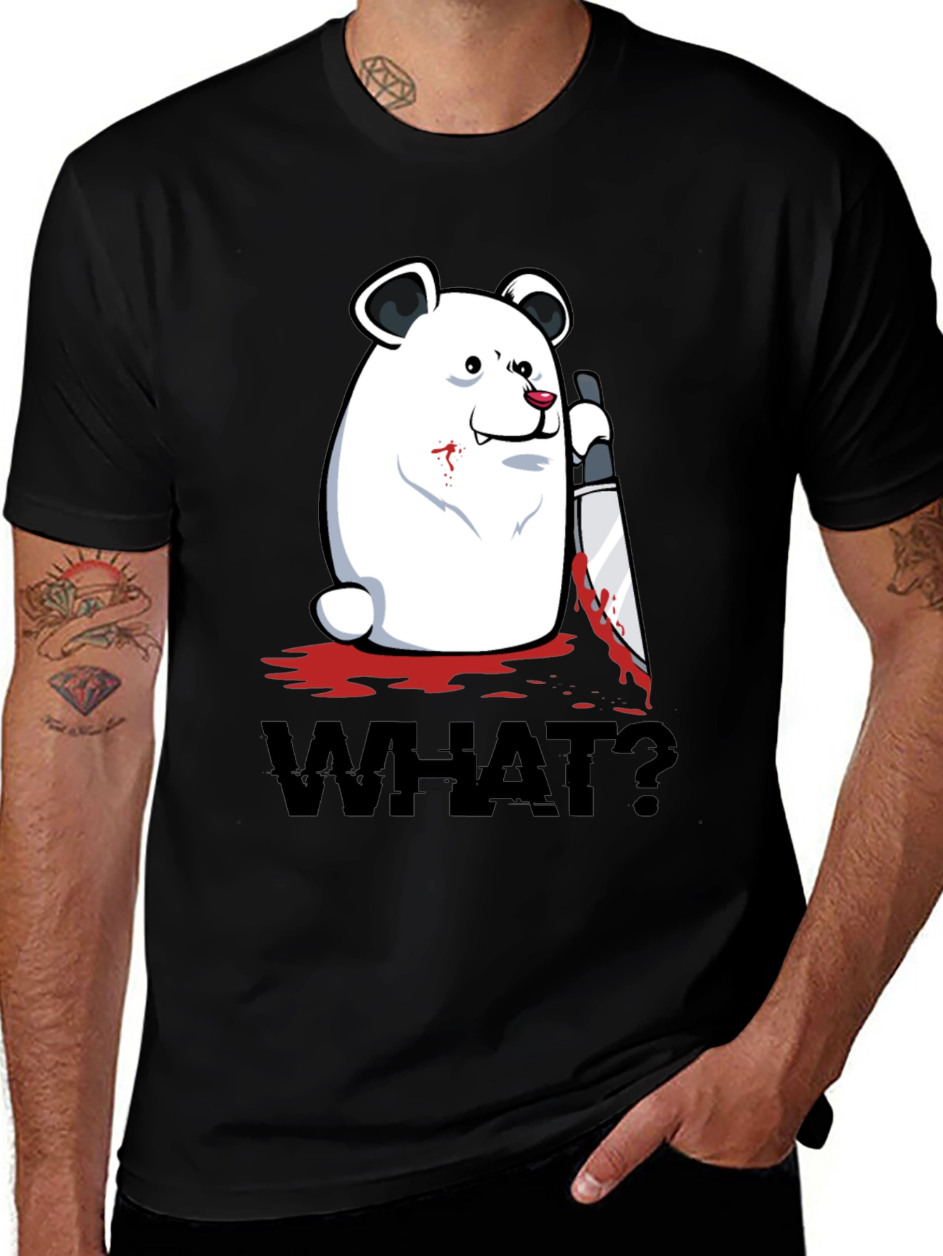Creepy Polar Bear WHAT? Graphic T-Shirt