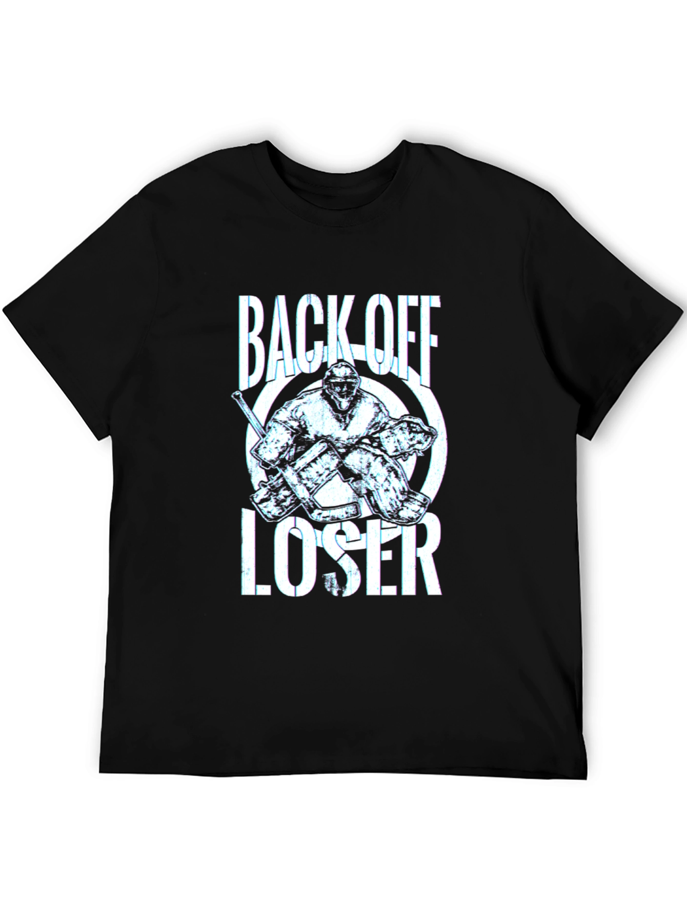 Back Off Loser Hockey Graphic T-Shirt