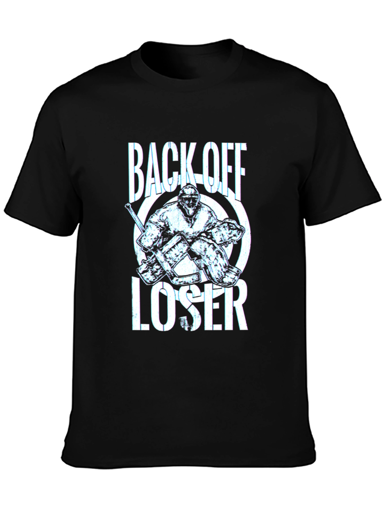 Back Off Loser Hockey Graphic T-Shirt