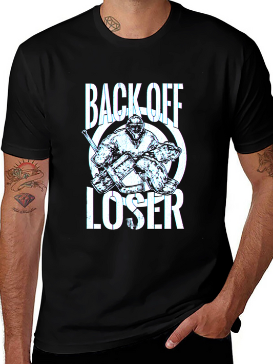Back Off Loser Hockey Graphic T-Shirt