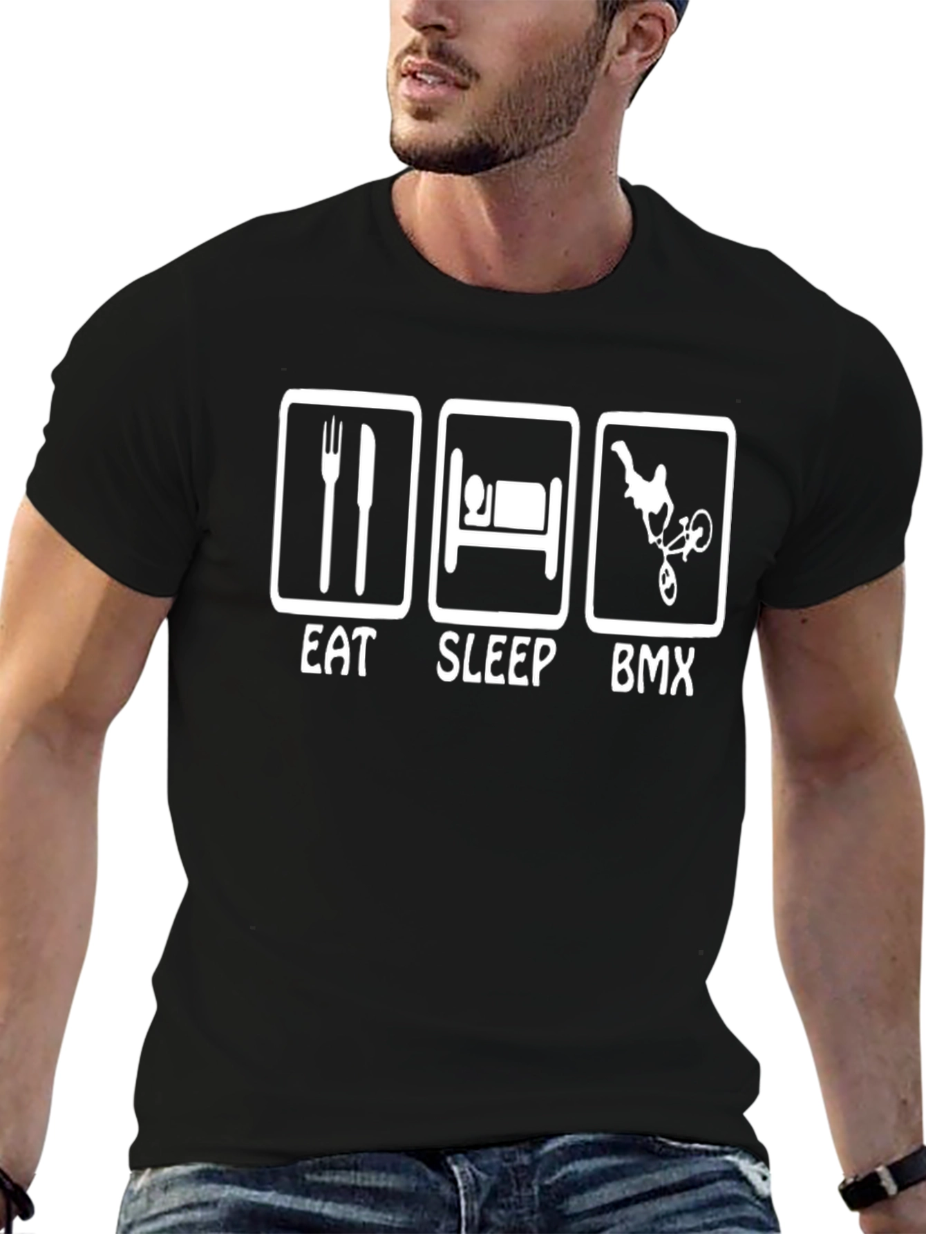Eat Sleep BMX T-Shirt - Black Graphic Tee
