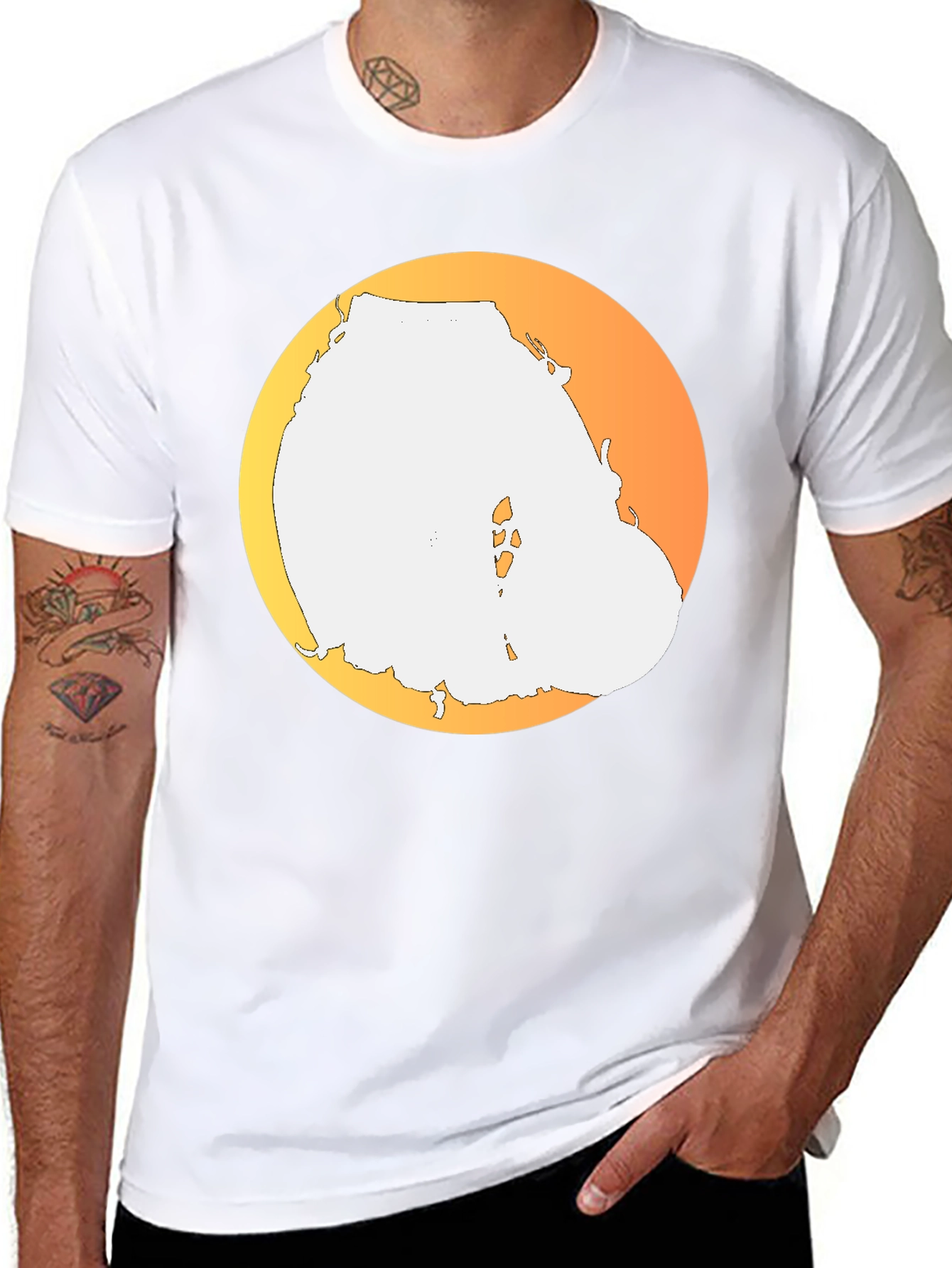 Sunset Island Tee - Black Graphic T-Shirt