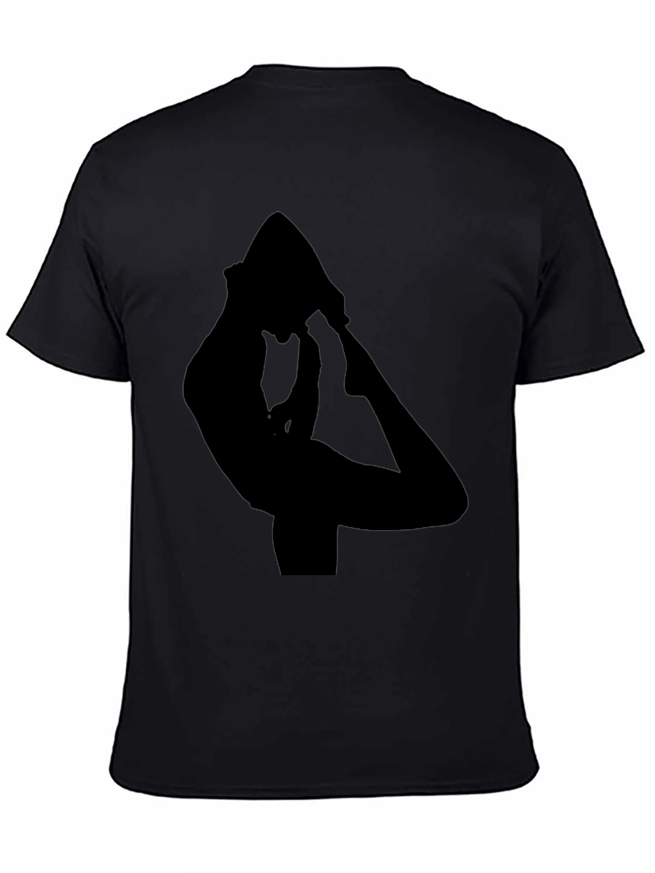 Black Yoga Pose Graphic Tee for Men