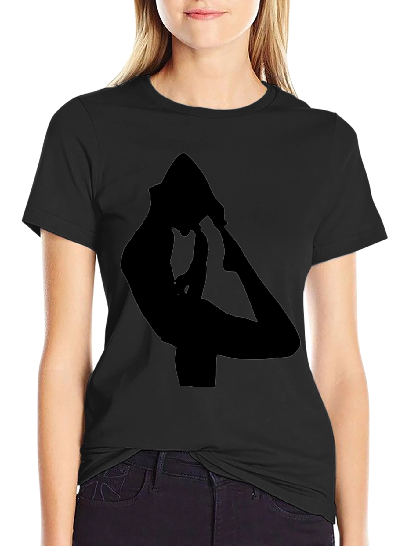 Black Yoga Pose Graphic Tee for Men