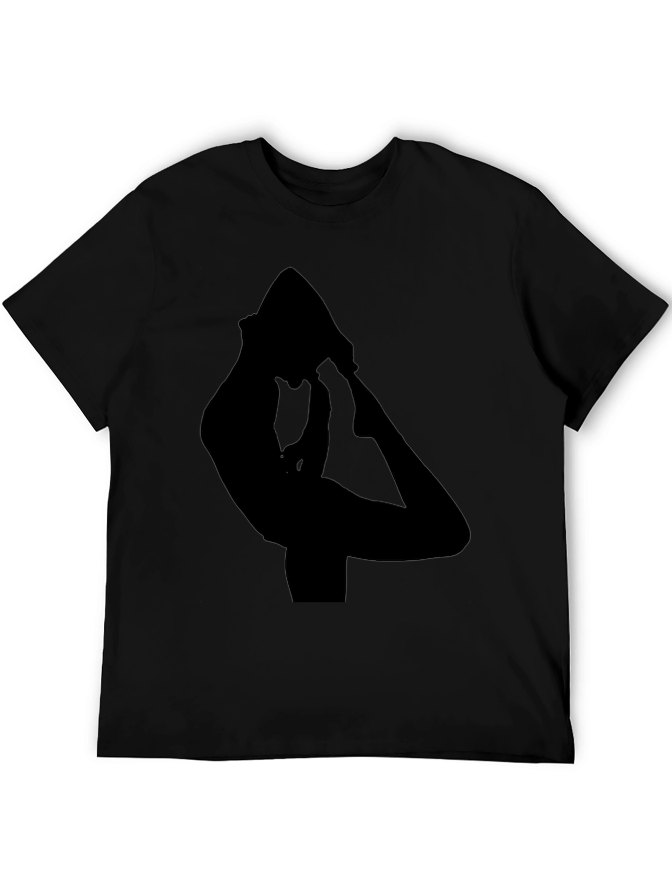 Black Yoga Pose Graphic Tee for Men