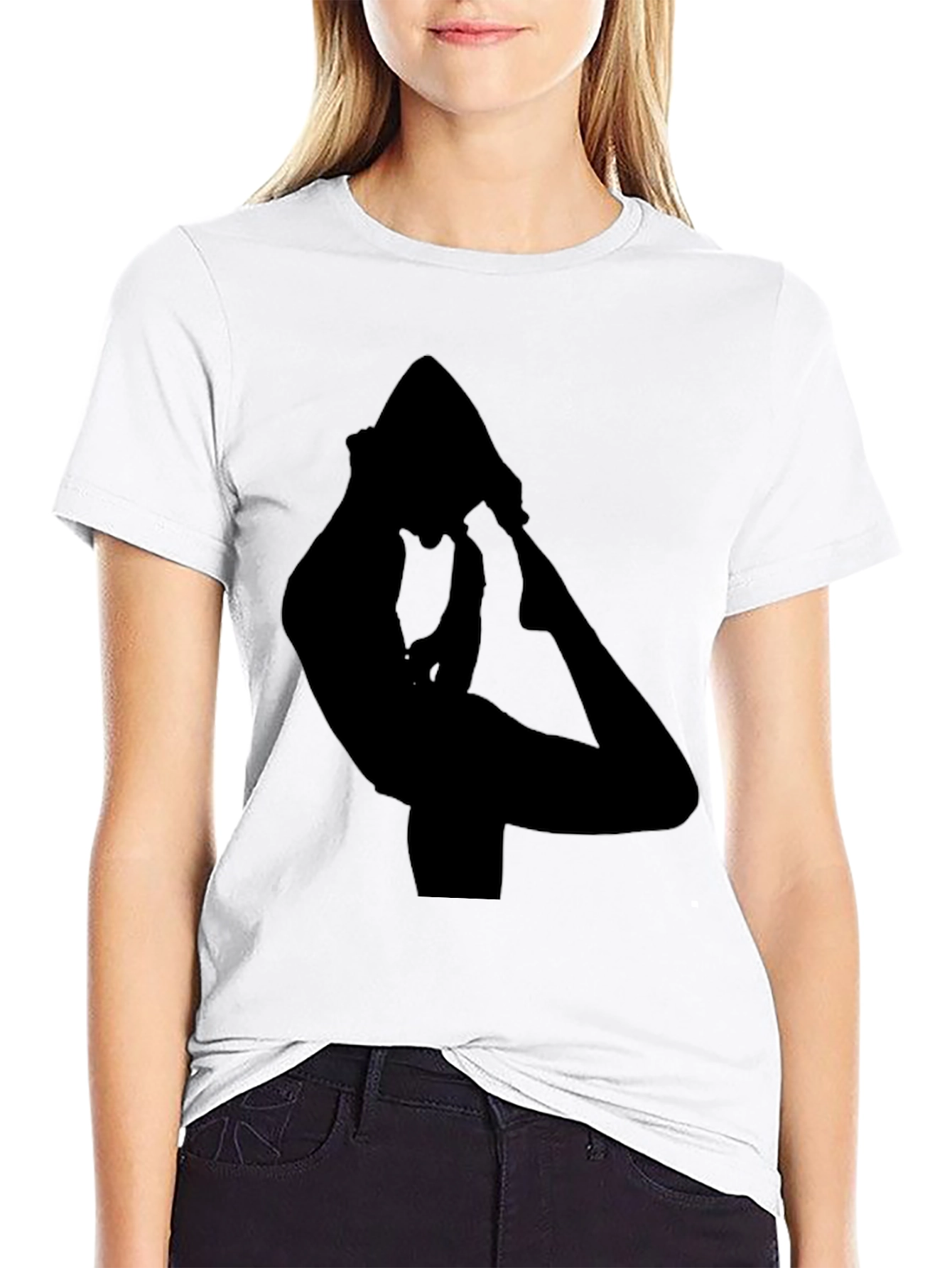 Black Yoga Pose Graphic Tee for Men