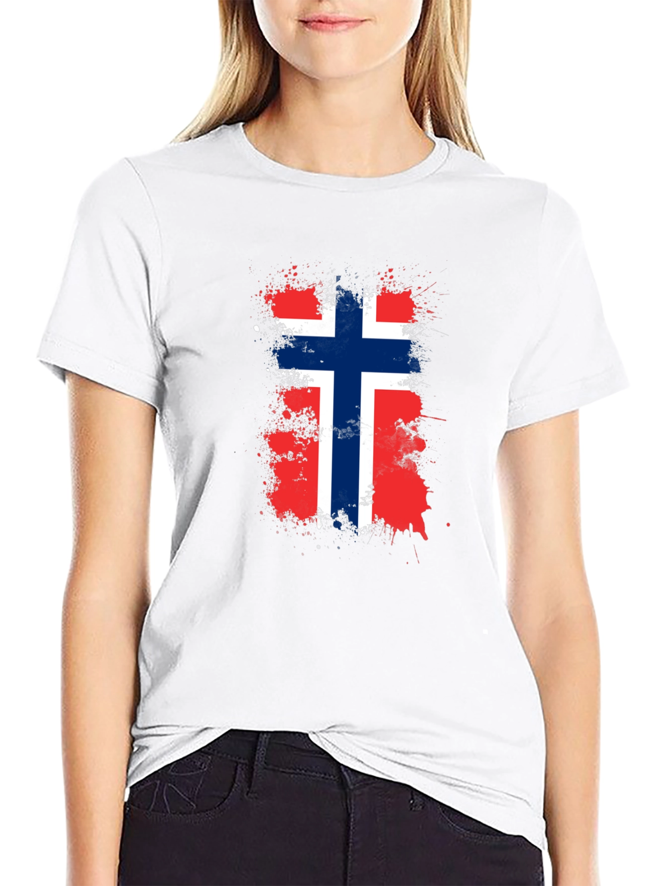 Norway Flag Grunge Graphic T-Shirt