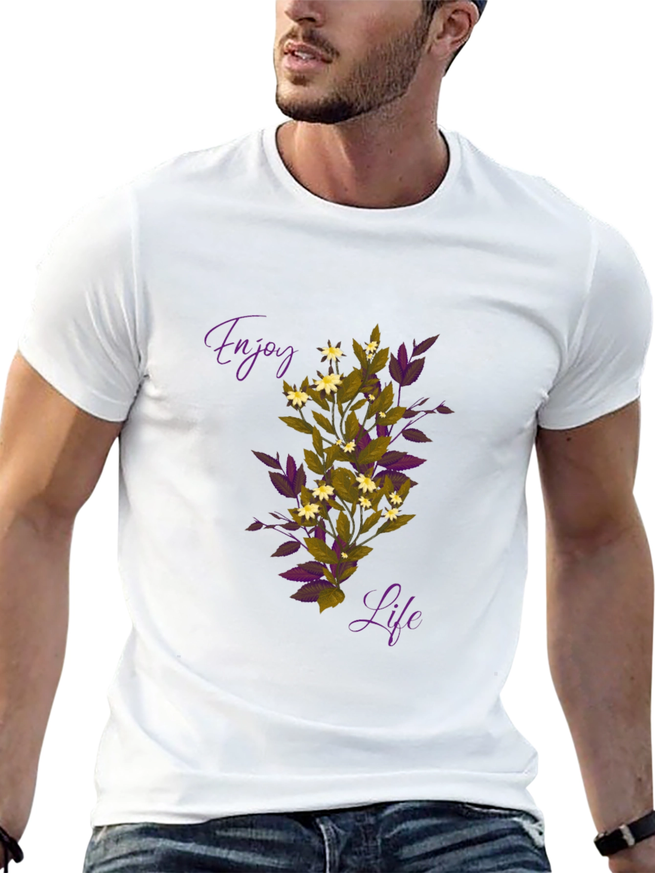 Enjoy Life Graphic Tee - Black Casual T-Shirt