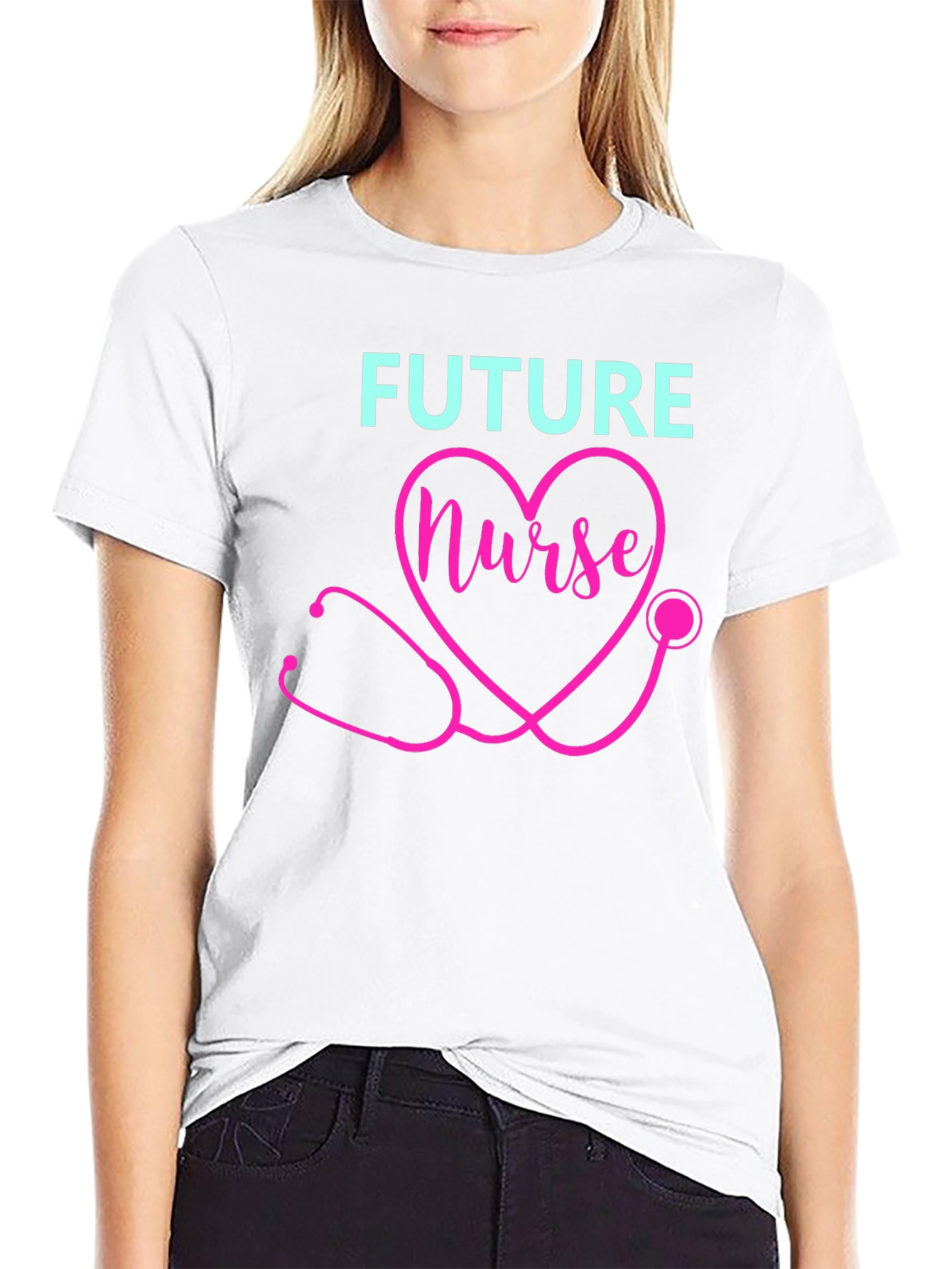 Future Nurse T-Shirt - Heart Stethoscope Design