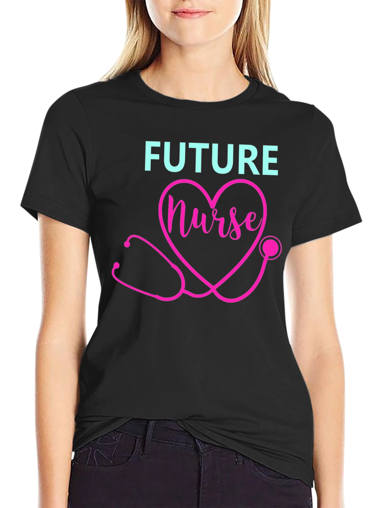 Future Nurse T-Shirt - Heart Stethoscope Design
