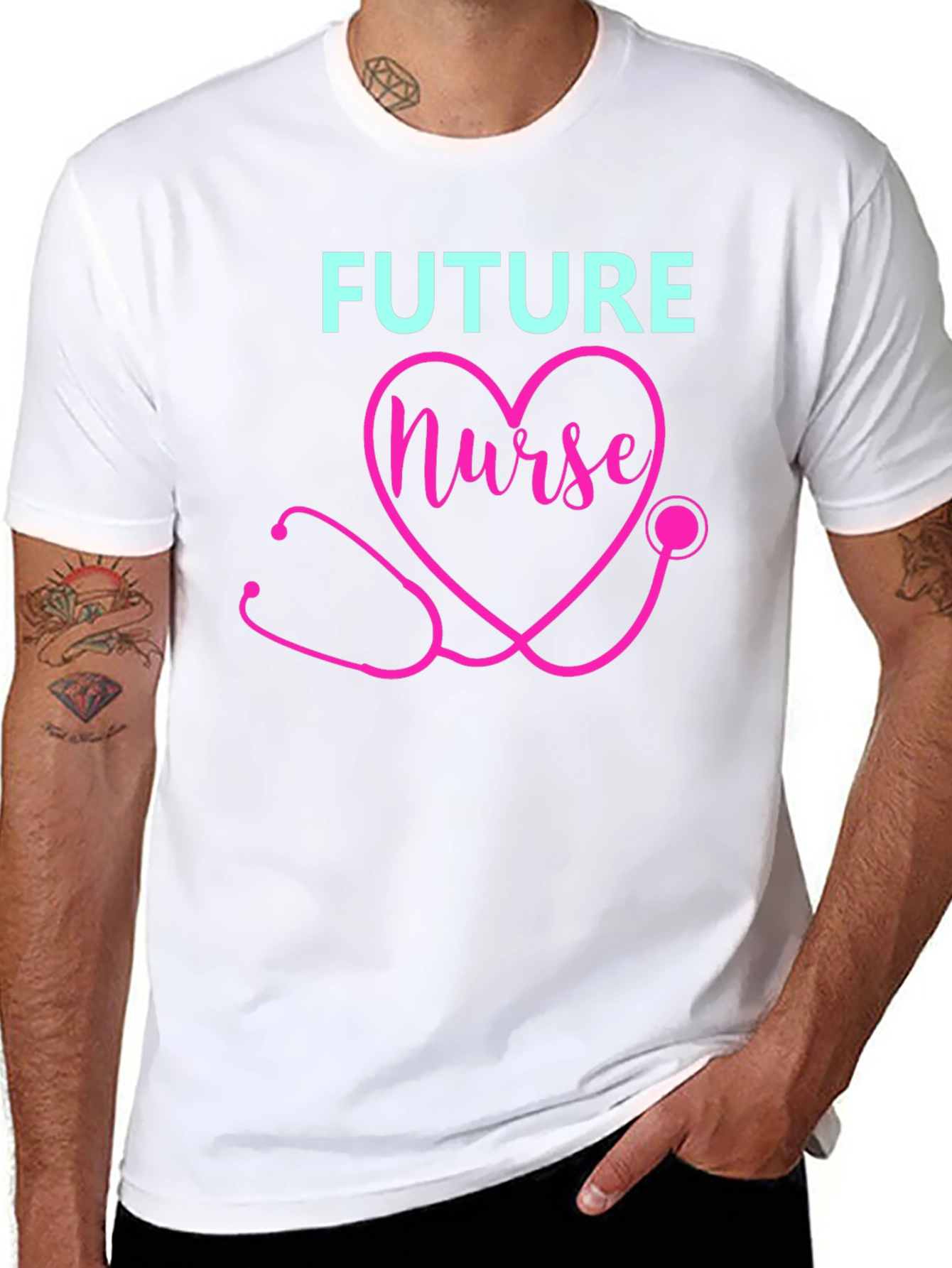 Future Nurse T-Shirt - Heart Stethoscope Design