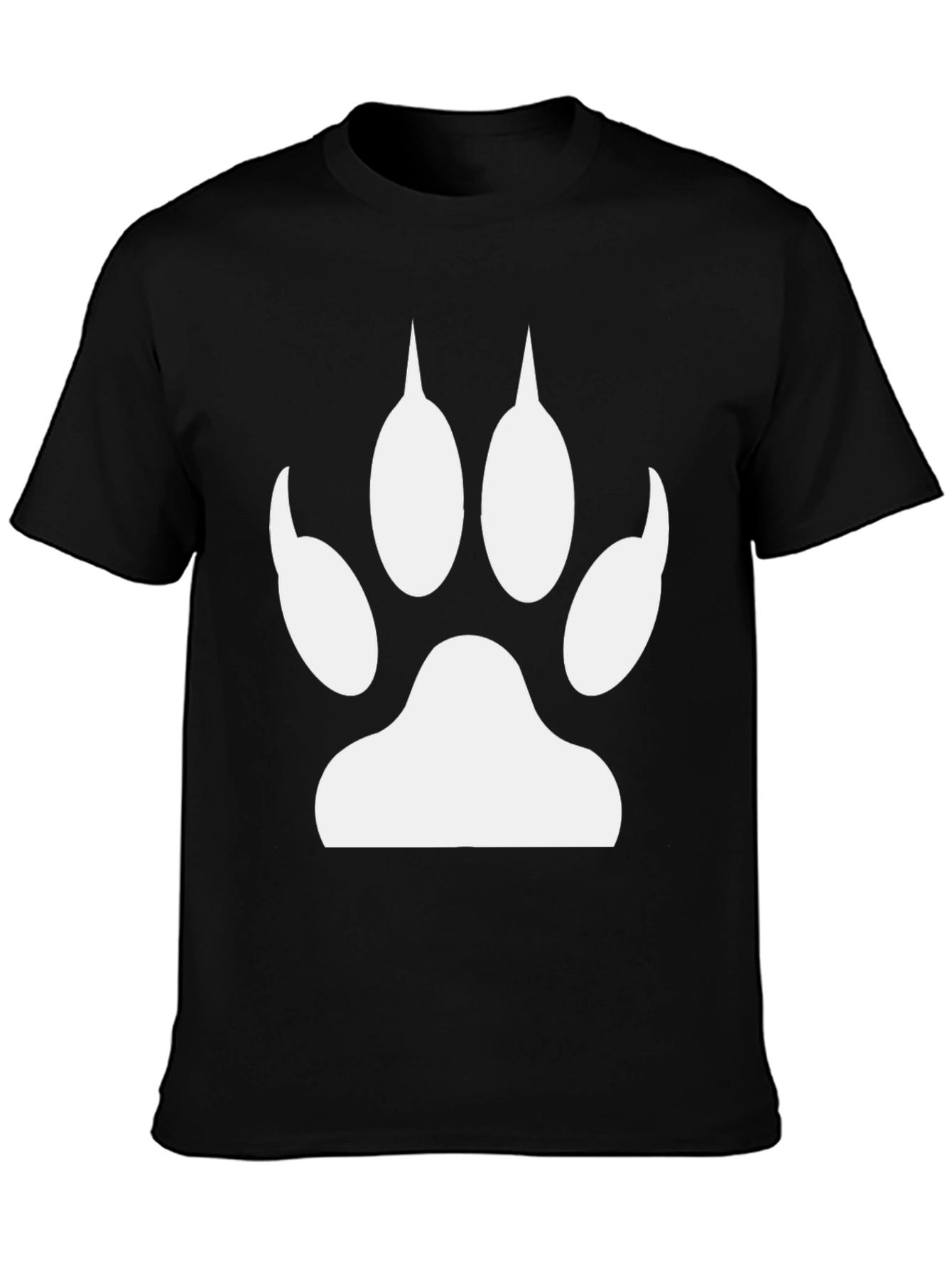 Cool Black T-Shirt with White Paw Print Design