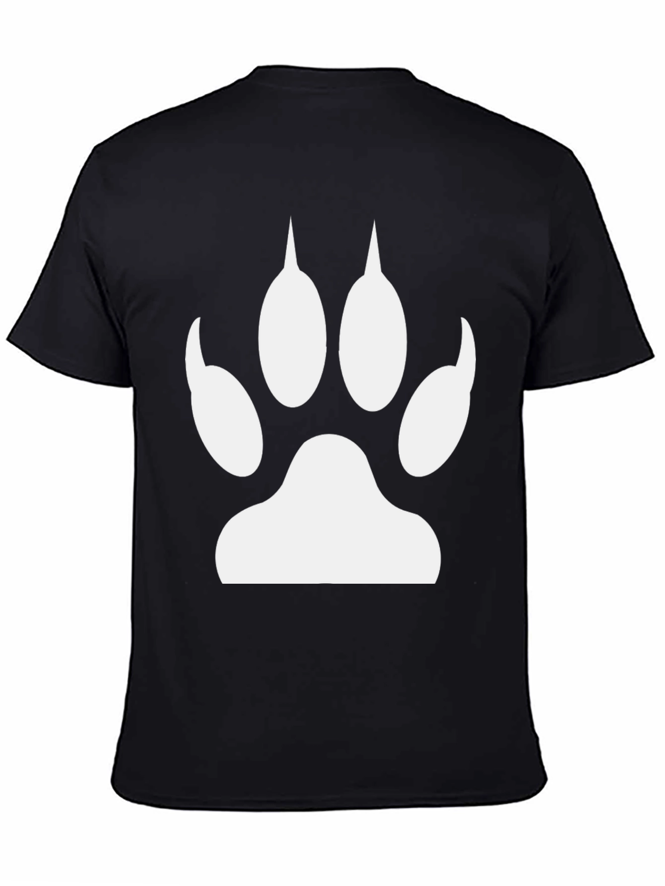 Cool Black T-Shirt with White Paw Print Design