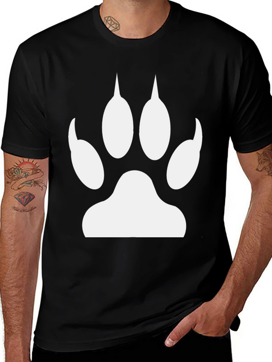 Cool Black T-Shirt with White Paw Print Design