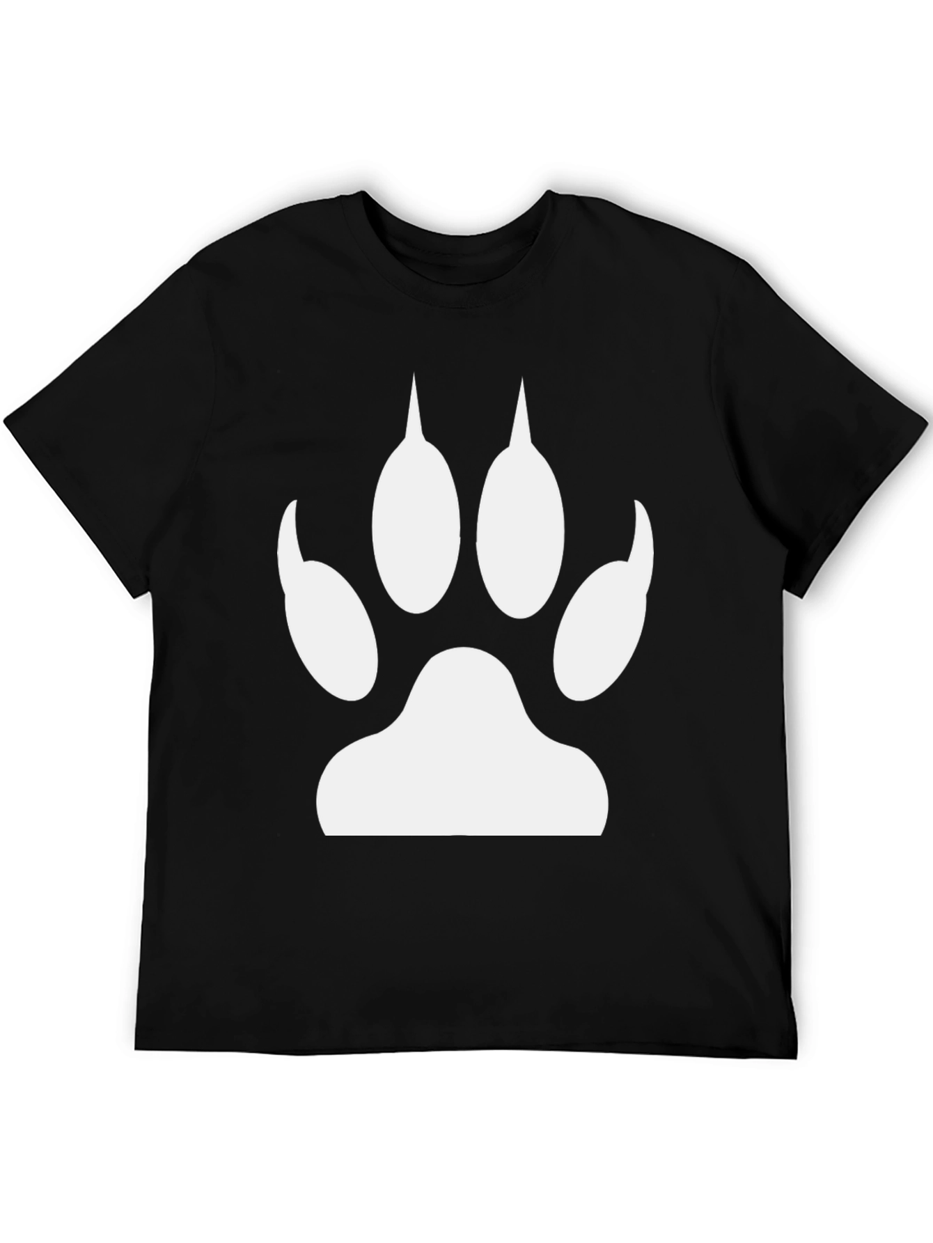 Cool Black T-Shirt with White Paw Print Design